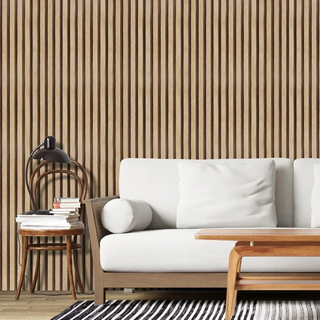 Arthome Papier Peint Moderne aspect bois 44cmx3m Auto Adhesif Panneaux muraux en bois Amovible Vinyle
