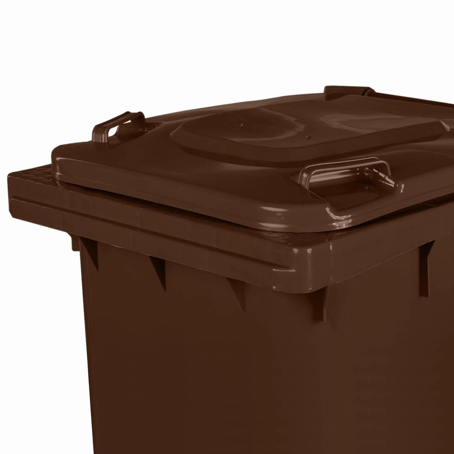 JESTIC Poubelle à roulettes 240 L Marron Tri Selectif garage XXL