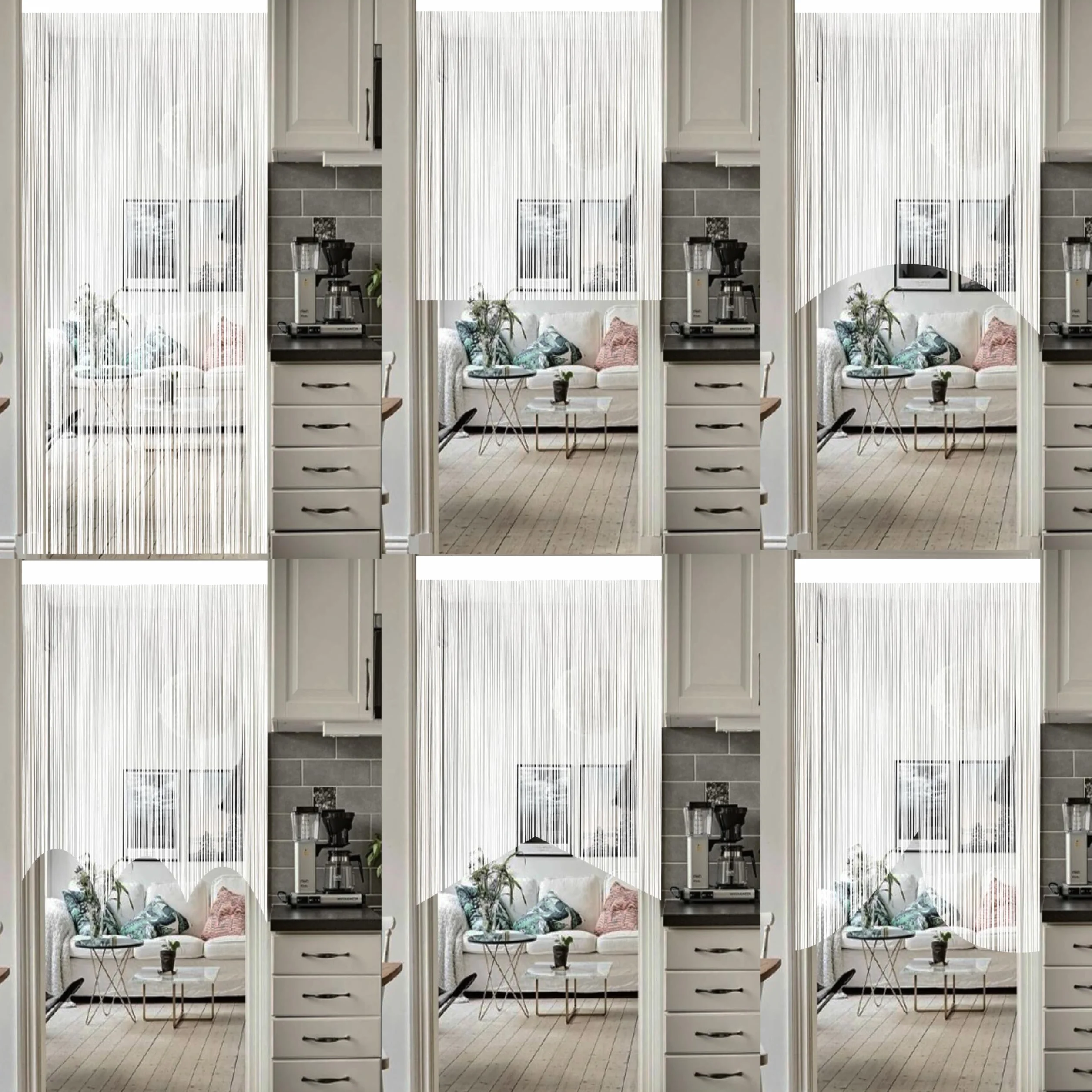 Rideau Anti Mouches Porte Extérieur 90 x 245 cm Blanc Moustiquaire Fenêtre