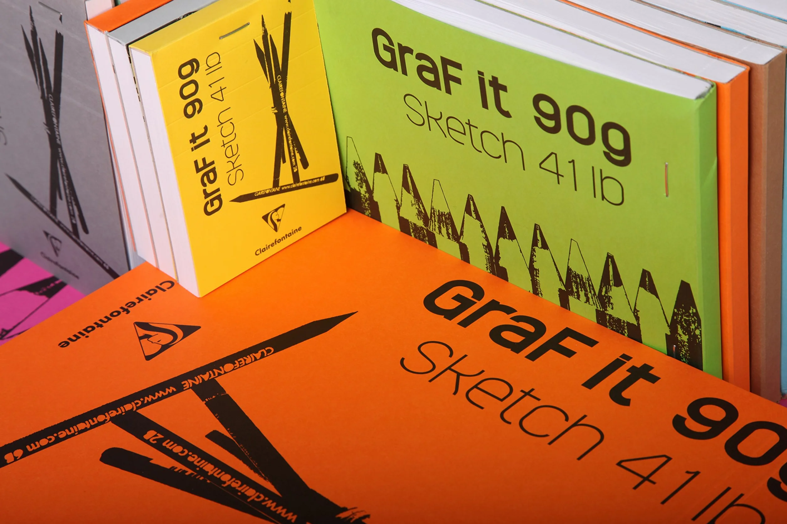 Clairefontaine Bloc Agrafé GraF'it A5 80 Feuilles Papier Dessin 90g