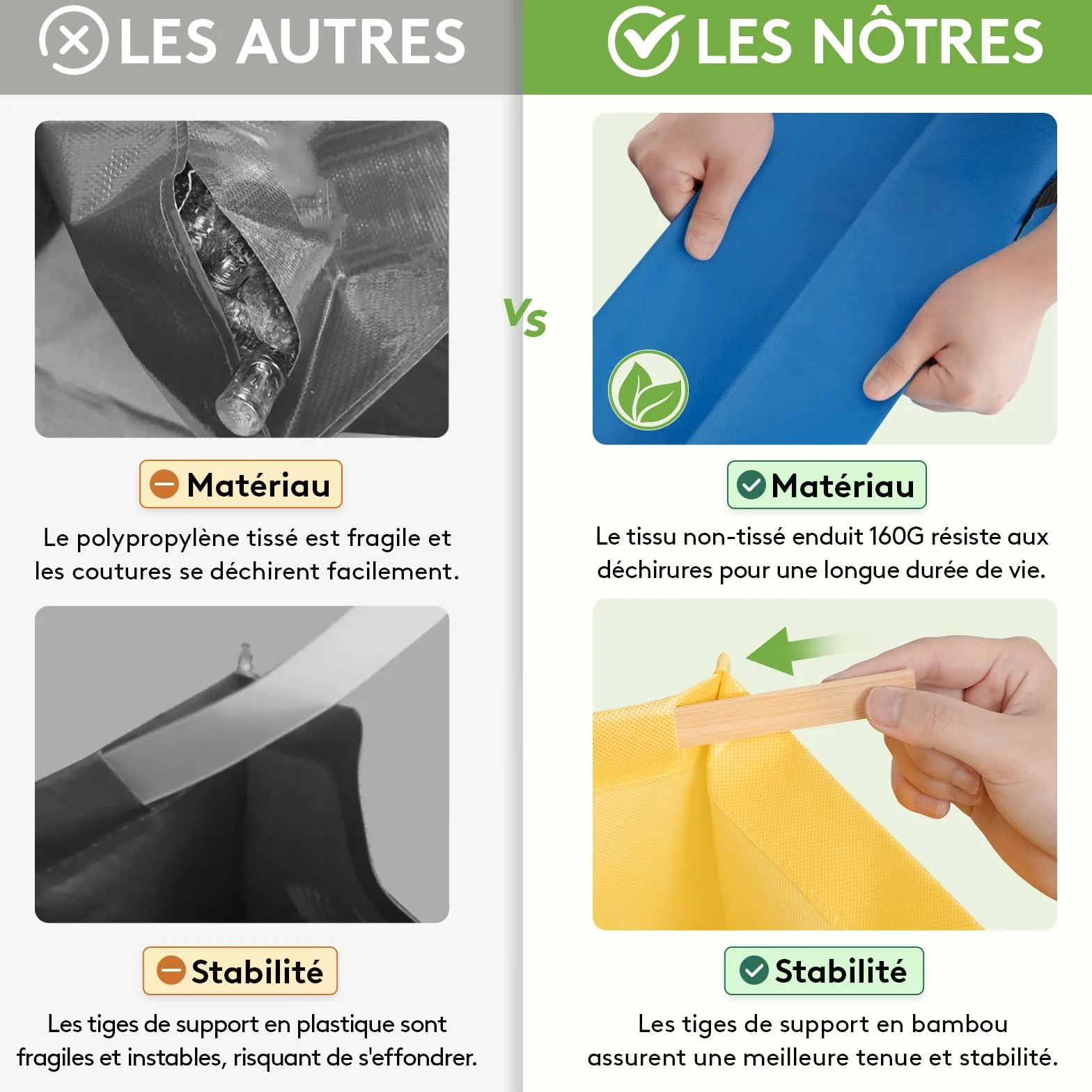 Lifewit Lot de 3 Sacs Tri Sélectif, Poubelles Recyclage 3 Couleurs, 45 L