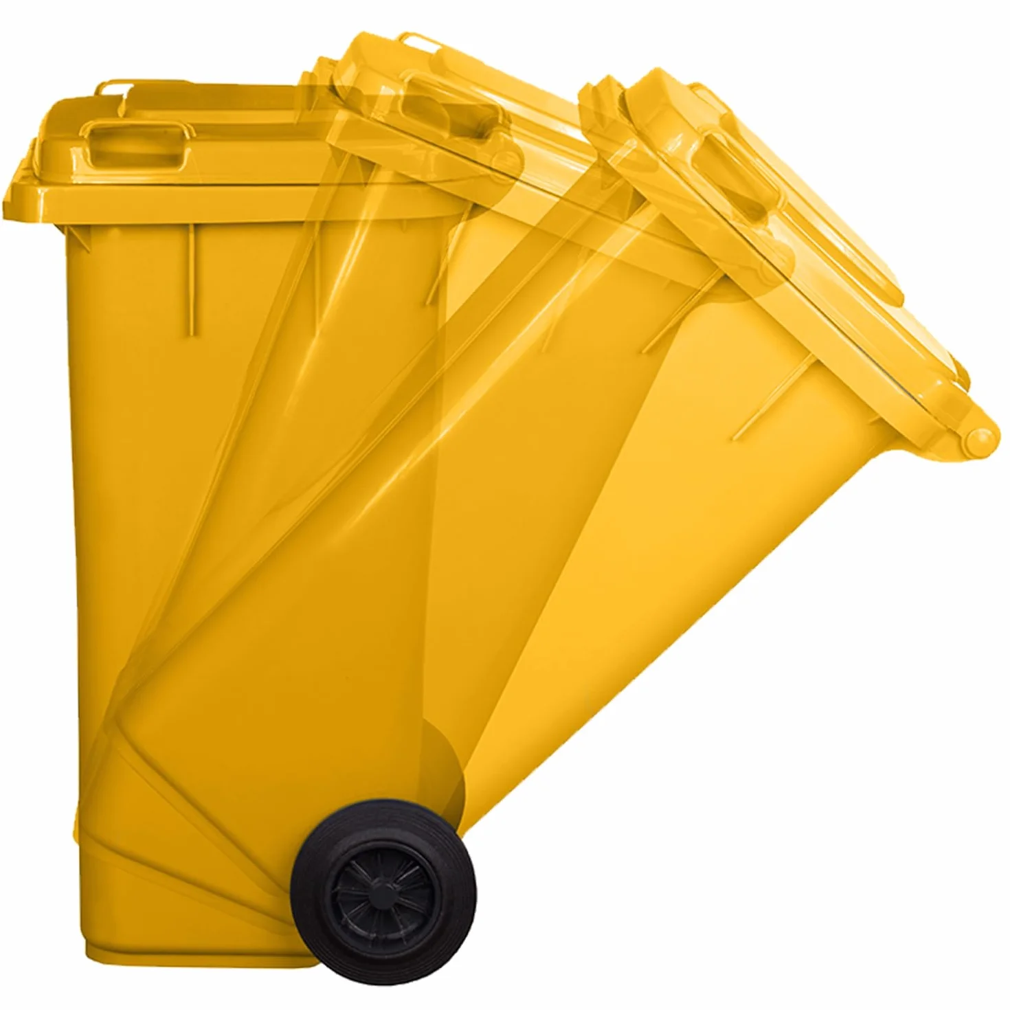 JESTIC Poubelle à roulettes 120 Litres Jaune Tri Selectif Garage XXL