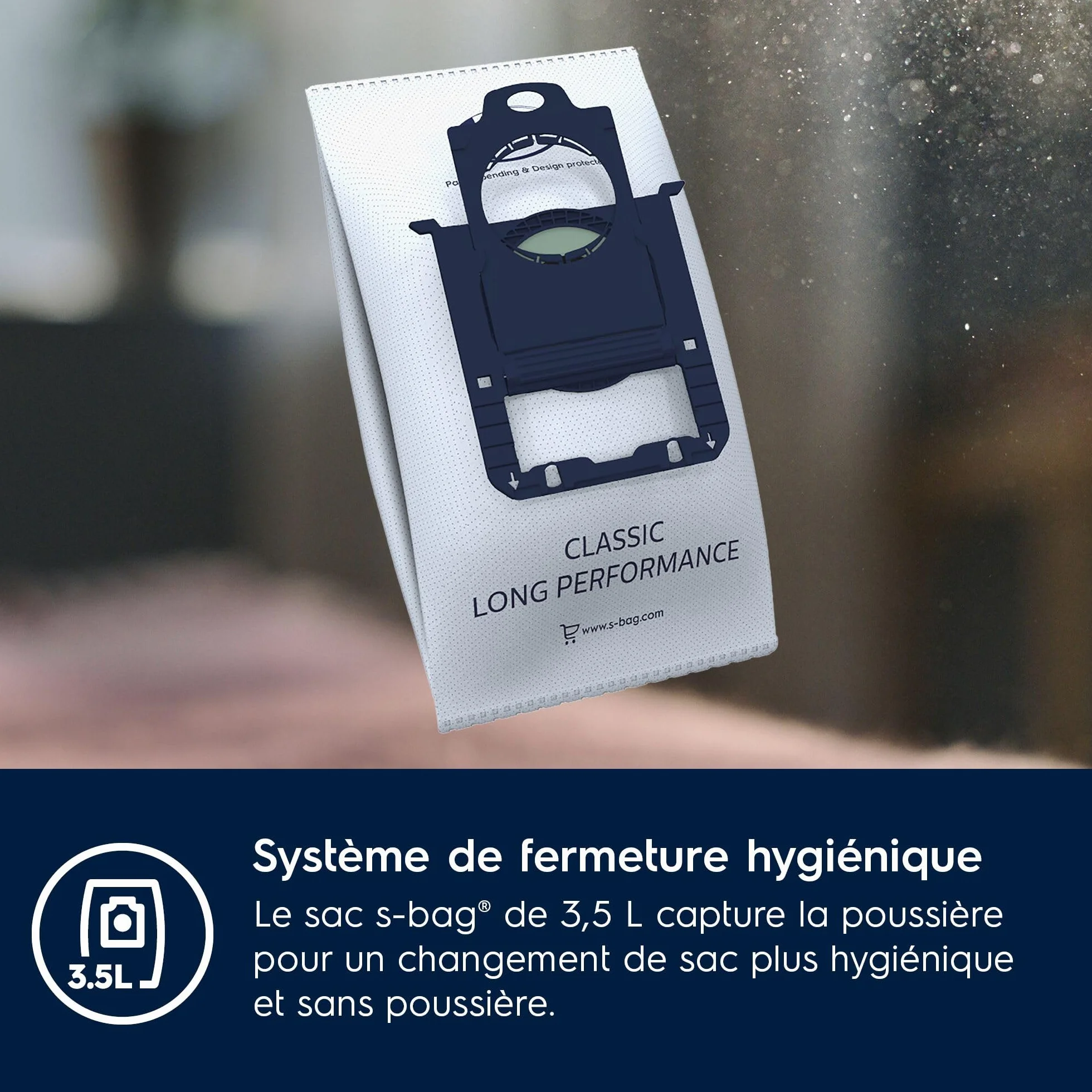 Electrolux E201S S-Bag Long Performance Sacs Aspirateur, Boite de 4, 3,5L, Powerflow