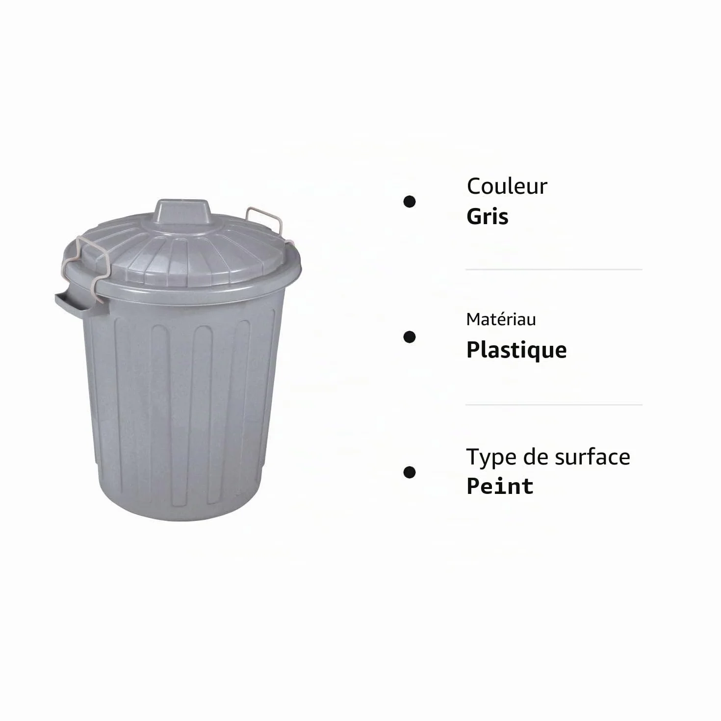 Curver Poubelle de Rue 23L - Poubelle à Verre - 40 x 35 x 45 cm - Gris