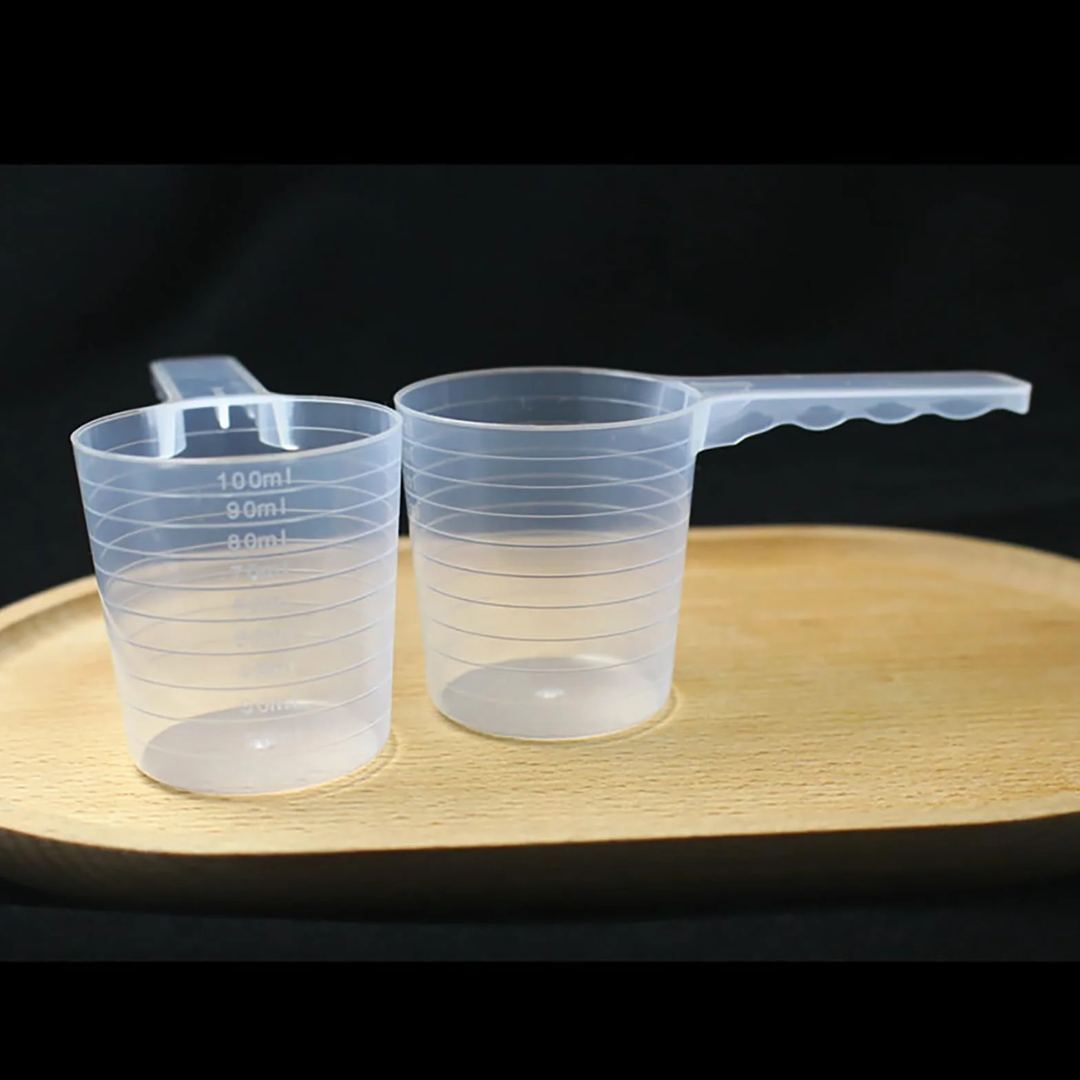 Cuillères à mesurer 100 ml lot de 2 plastique long manche pour nourriture animaux domestiques lessive