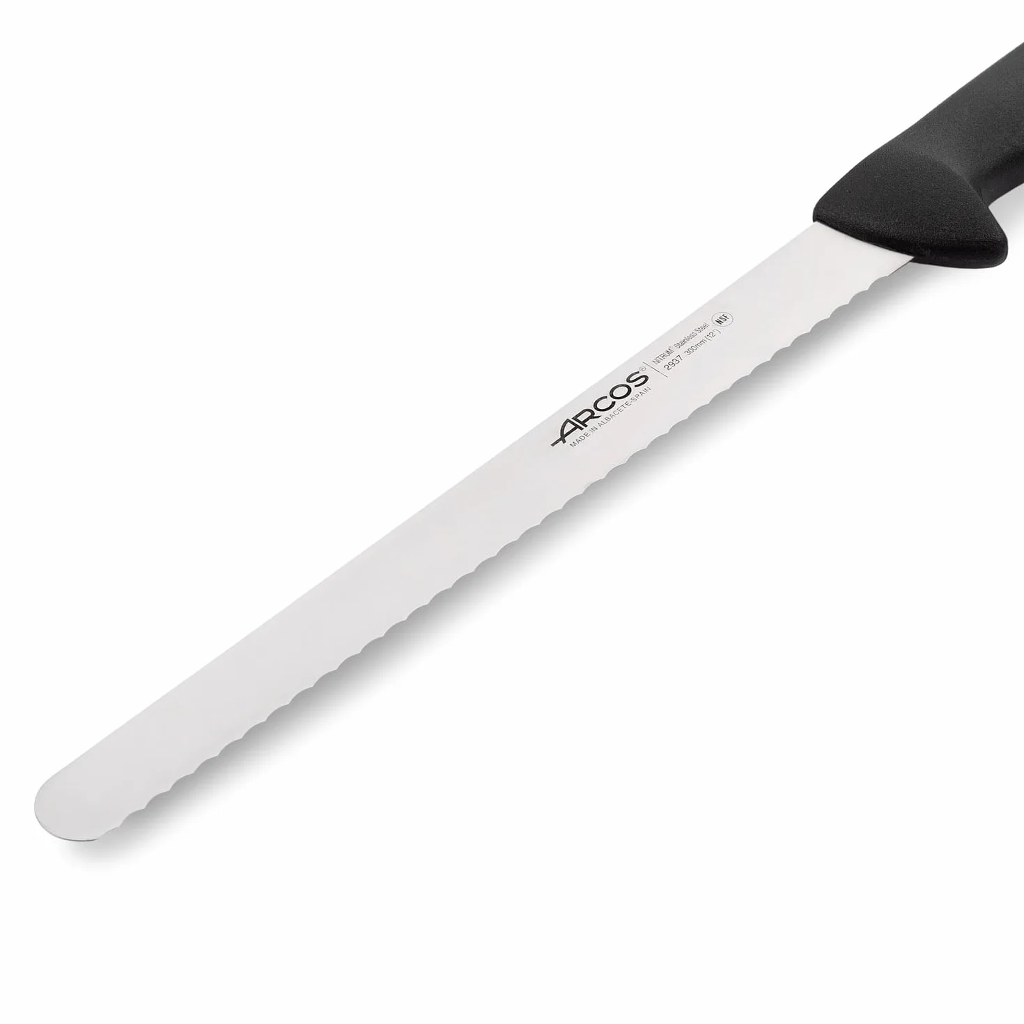 Arcos Séries 2900 Couteau à Pâtisserie Couteau à Gâteau Lame Acier Inoxydable Nitrum 300 mm Manche Polypropylène Noir