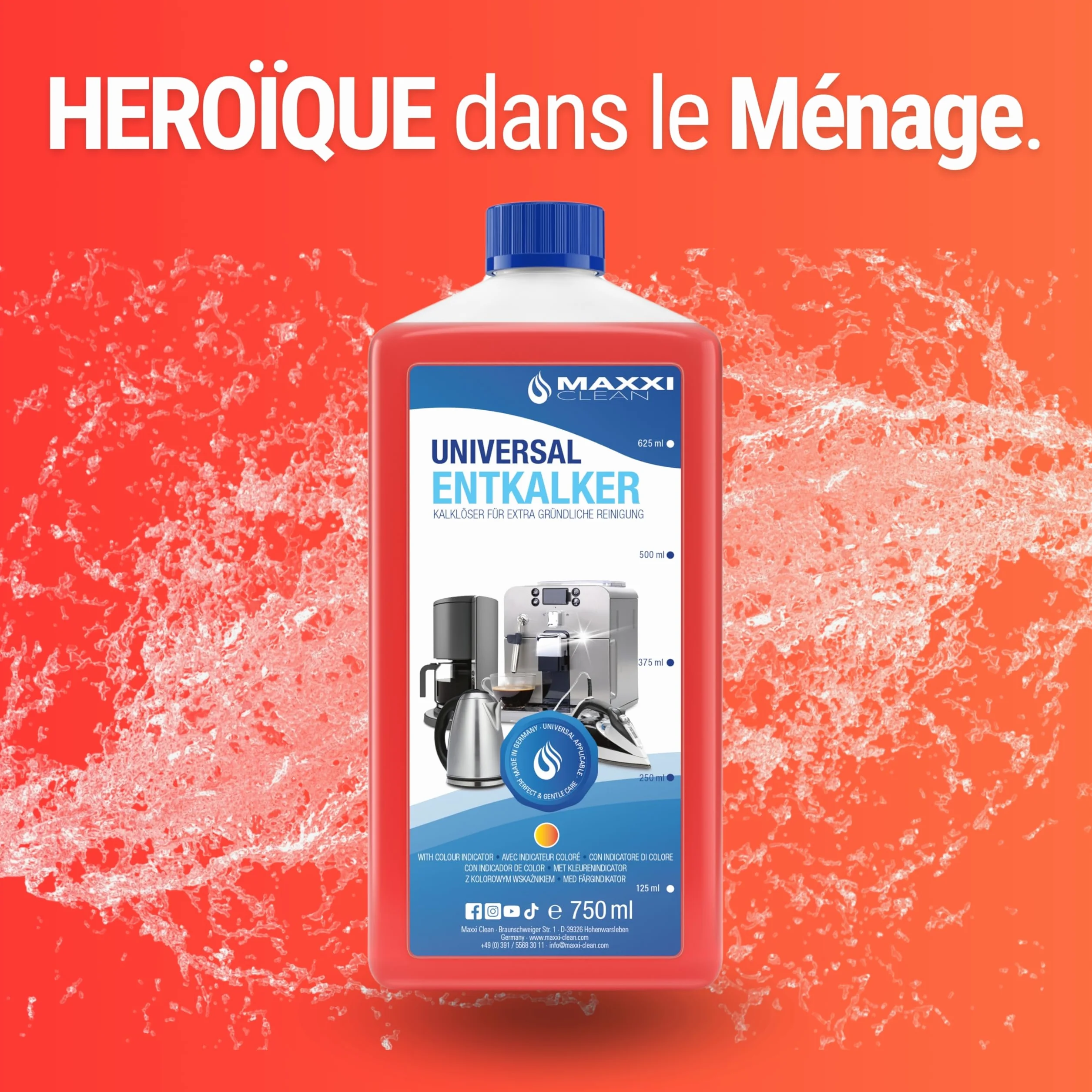 Maxxi Clean Détartrant universel pour machines à café 2x 750 ml