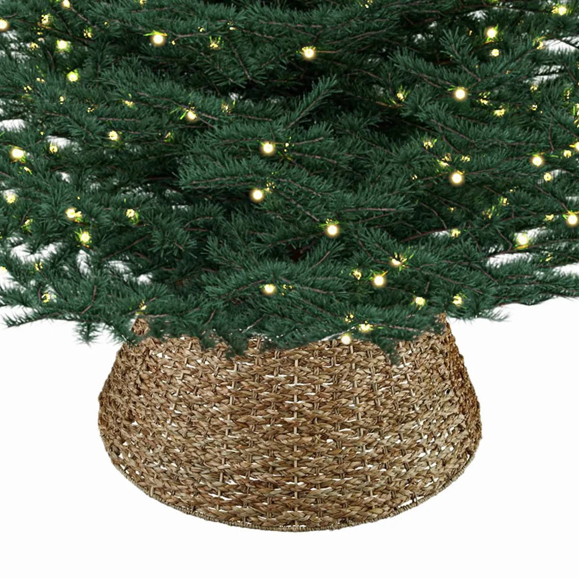 Jupe de sapin de Noël Meisterhome Modèle 3 jonc de mer naturelle 60 cm