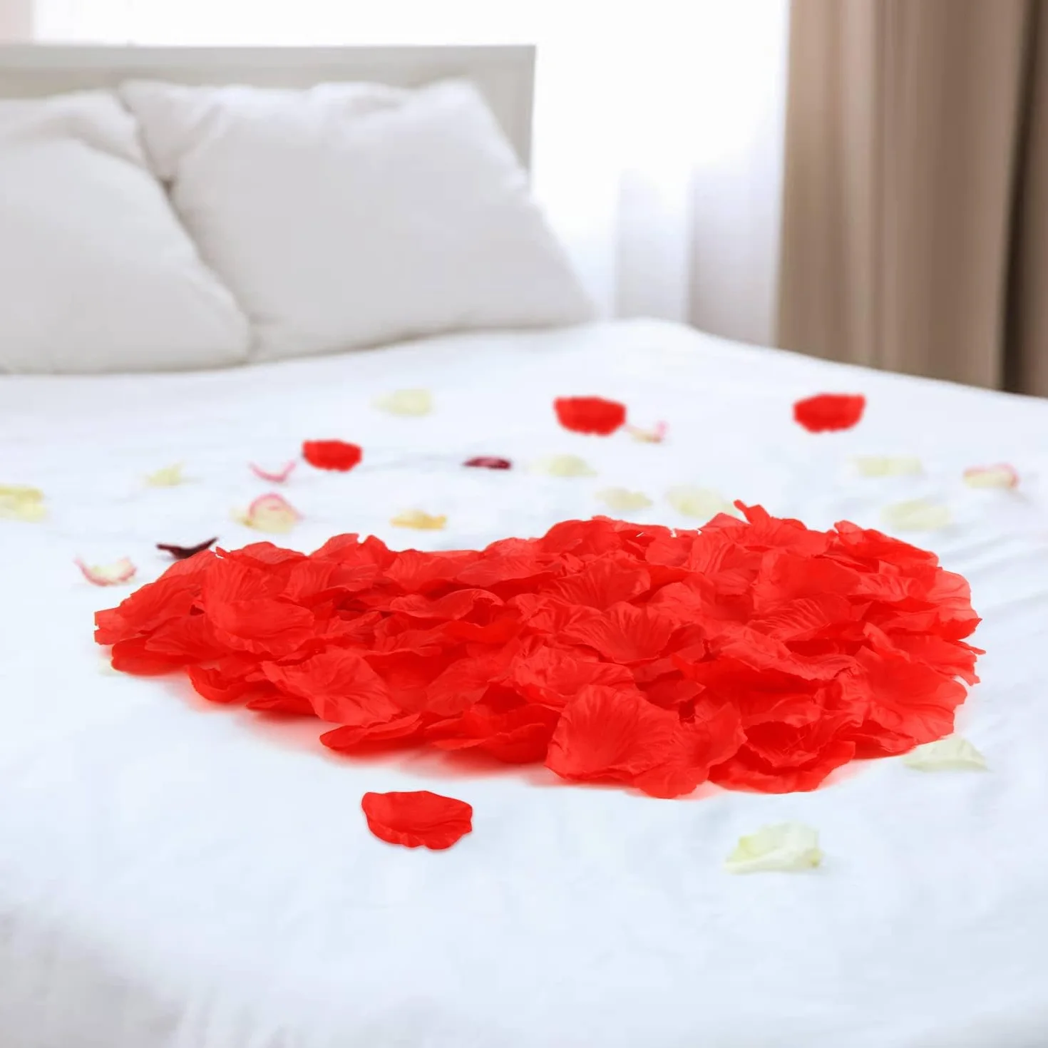 Pétales de Rose Rouge Artificiels 500PCS pour Décoration Mariage Saint Valentin