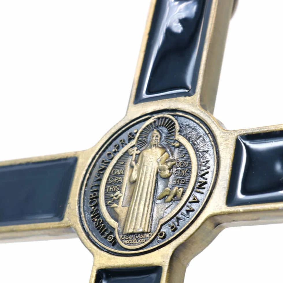 CENPEK Crucifix Jésus Christ Croix Statue Figurine Bronze antique pour Voiture Maison Chapelle