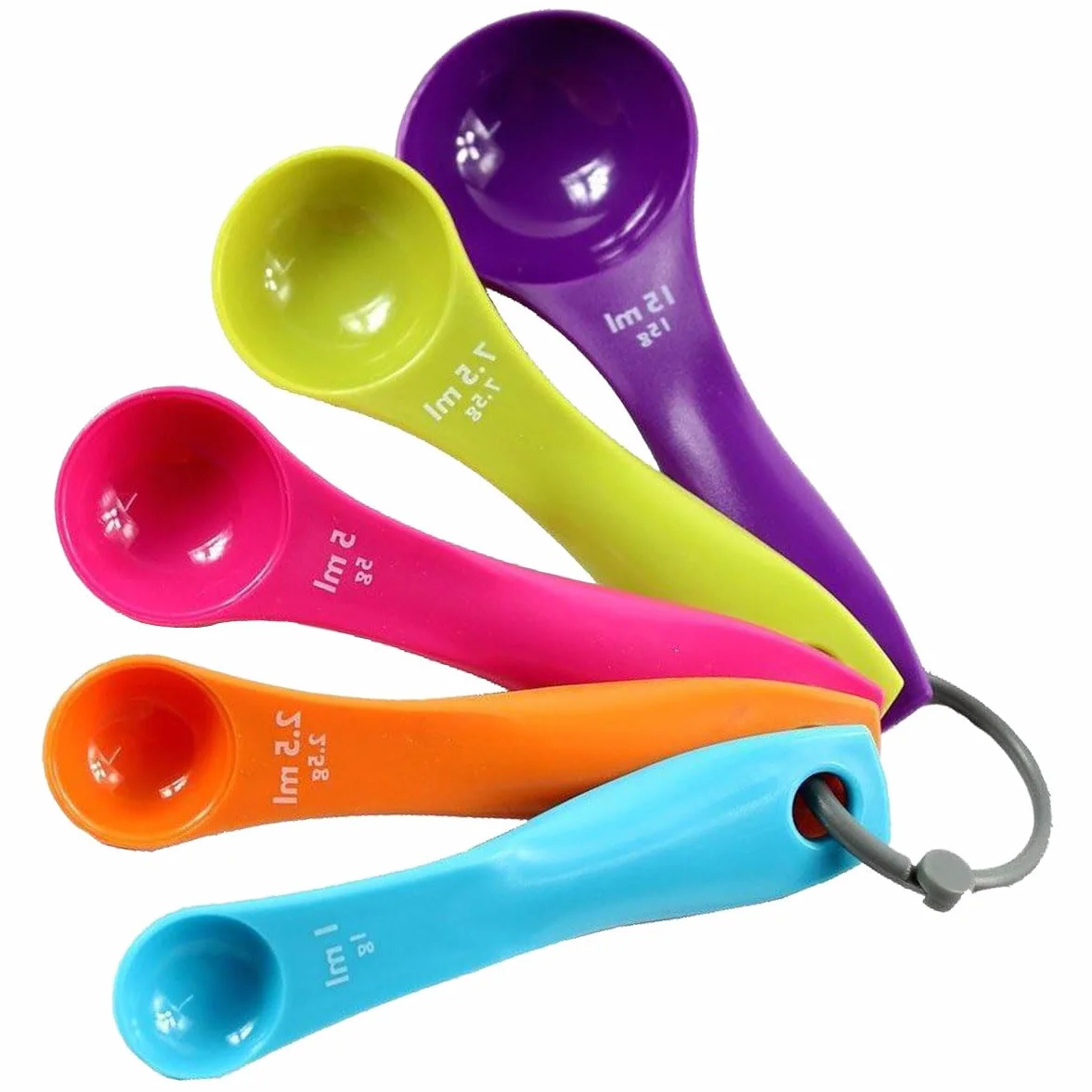 Cuillères à mesurer Lot de 5 colorées plastique mesure liquides poudres