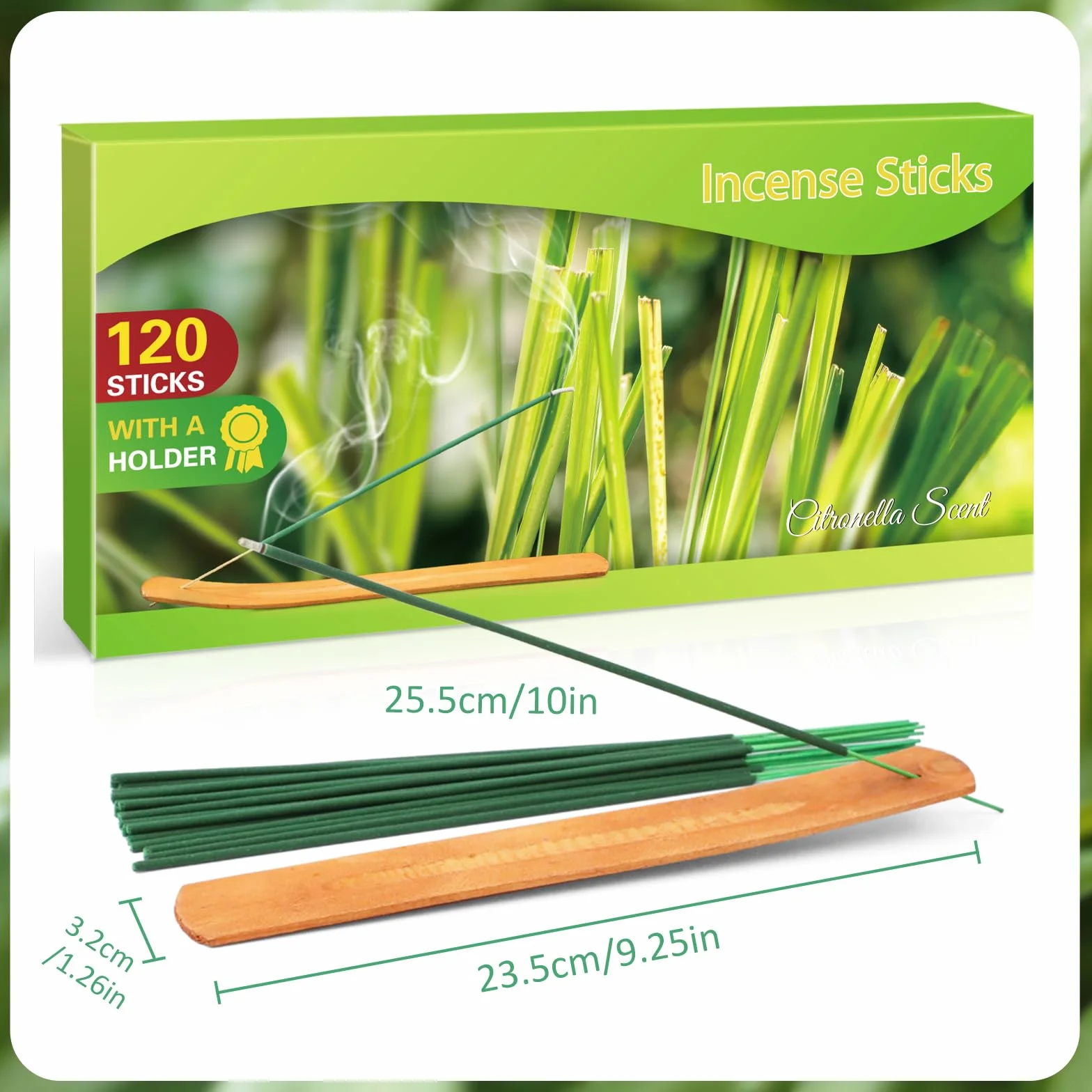 SCENTORINI Bâtons d'Encens Naturelle Citronnelle Extérieur Jardin Balcon Terrasse 120 pcs