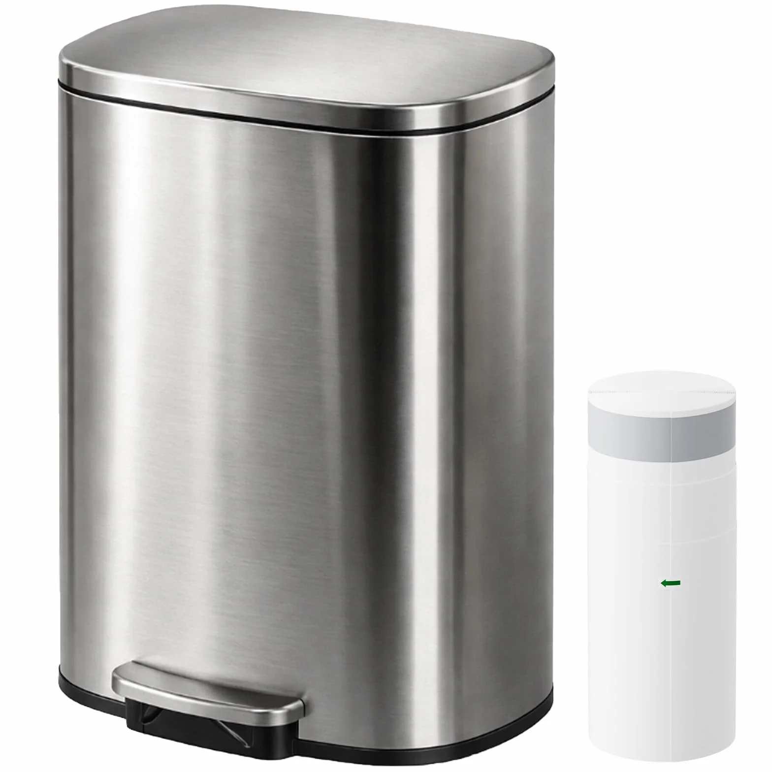 YASHE Poubelle Cuisine 50L Rectangulaire avec Pédale Fermeture Douce