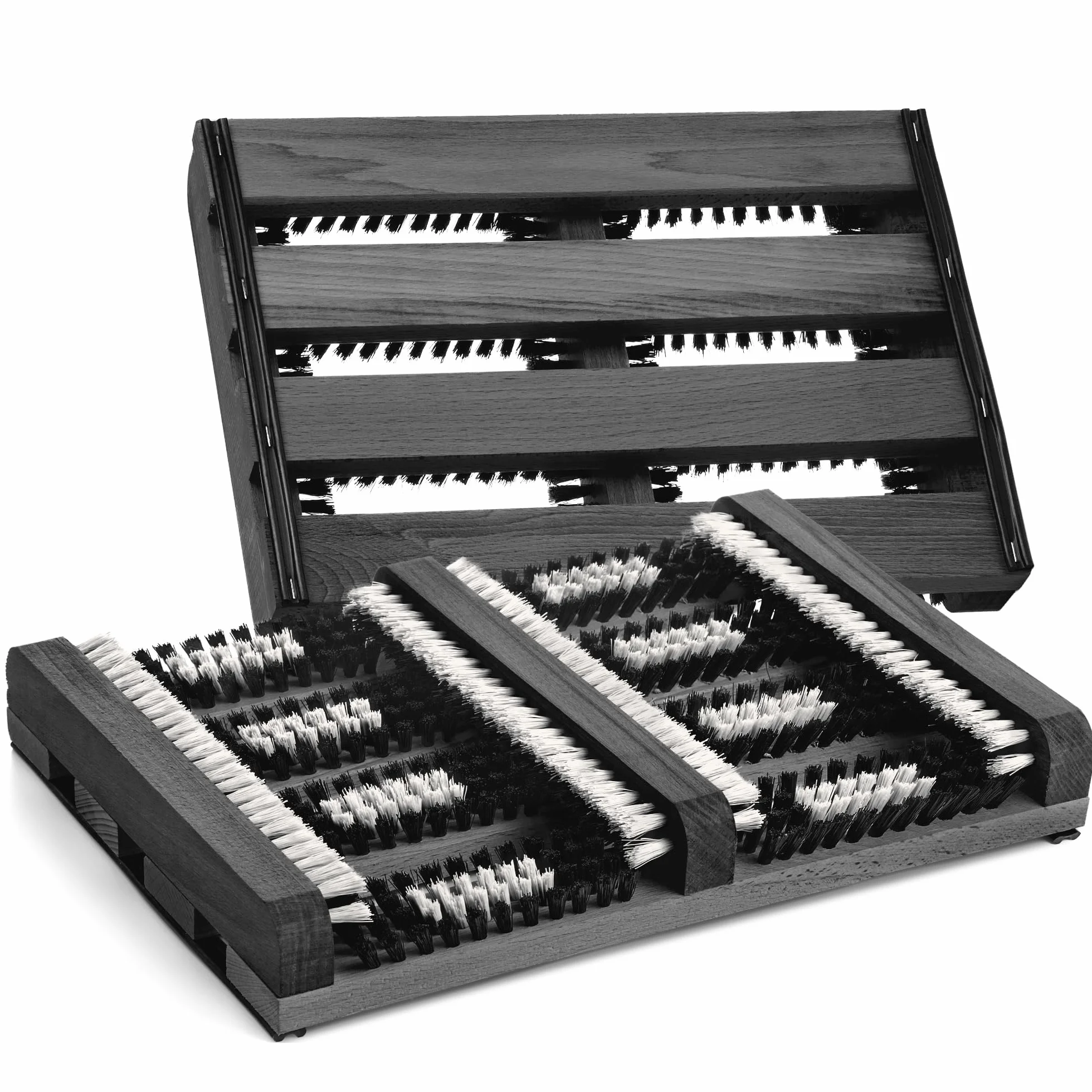 Nettoyant pour chaussures avec tapis antidérapant et brosses puissantes Gris