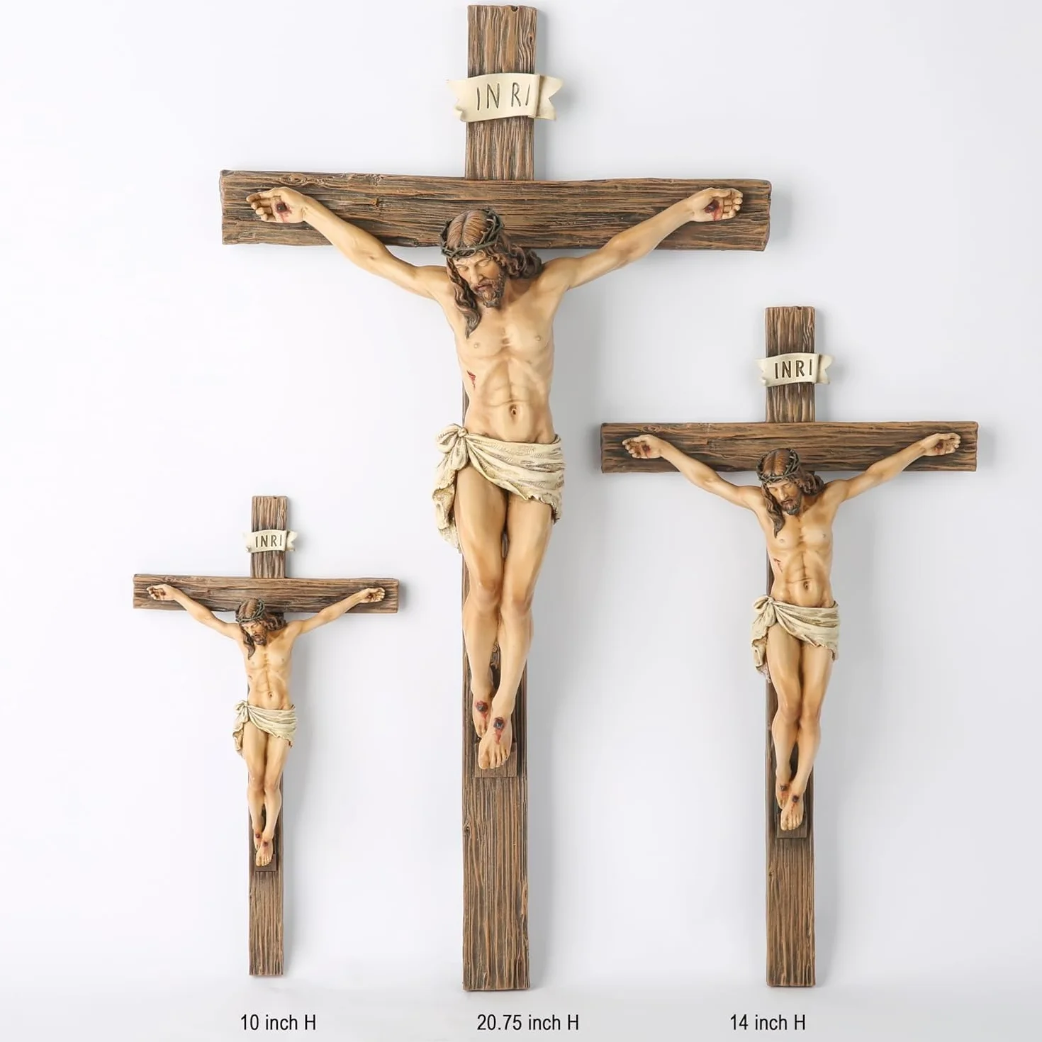 NOVACENTIX Croix murale catholique Jésus-Christ 25,4 cm Sculpture Renaissance faite à la main