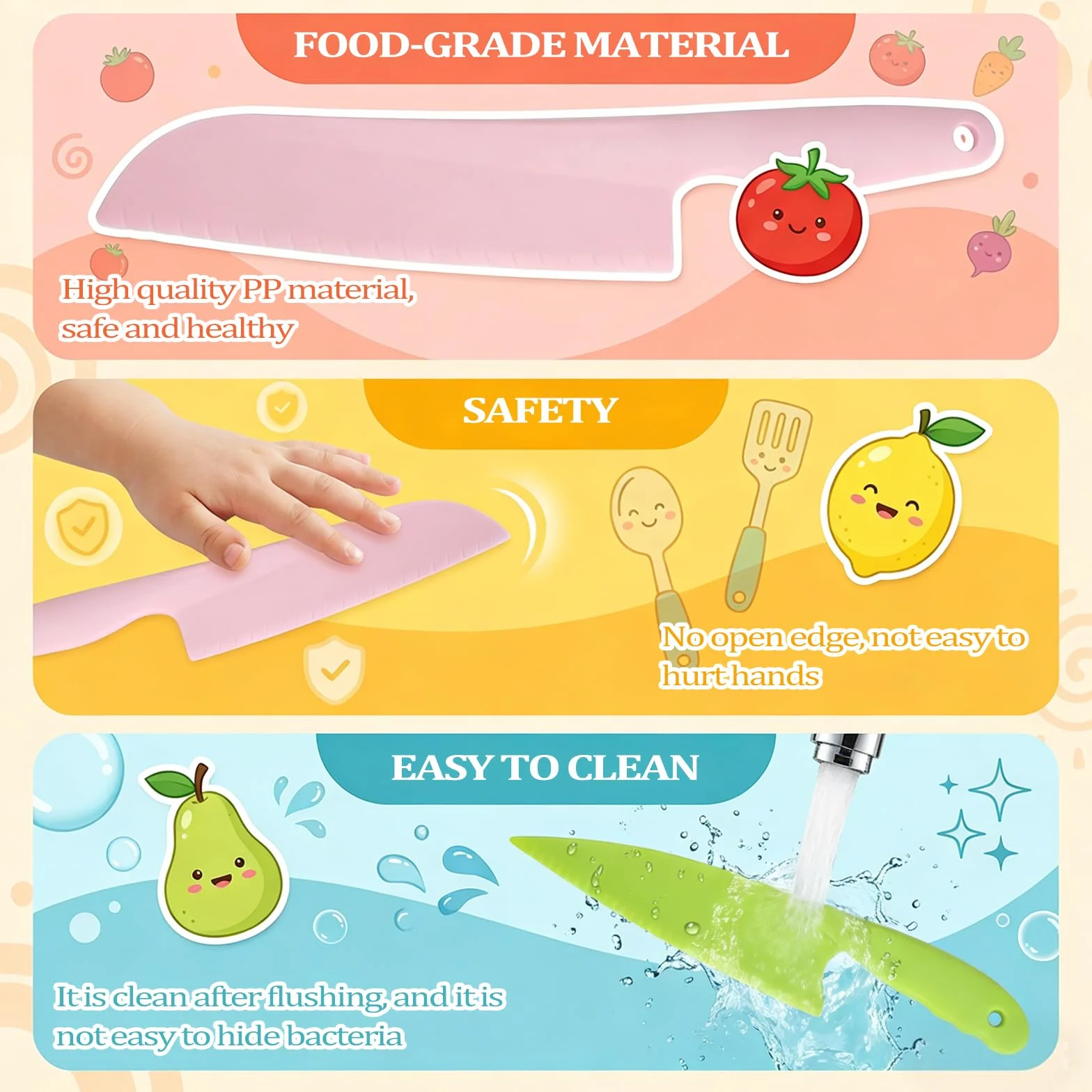 Couteau à Gâteau & Lève Gâteau en Plastique – Sécurisé pour Moules Antiadhésifs, Set 2 Tailles