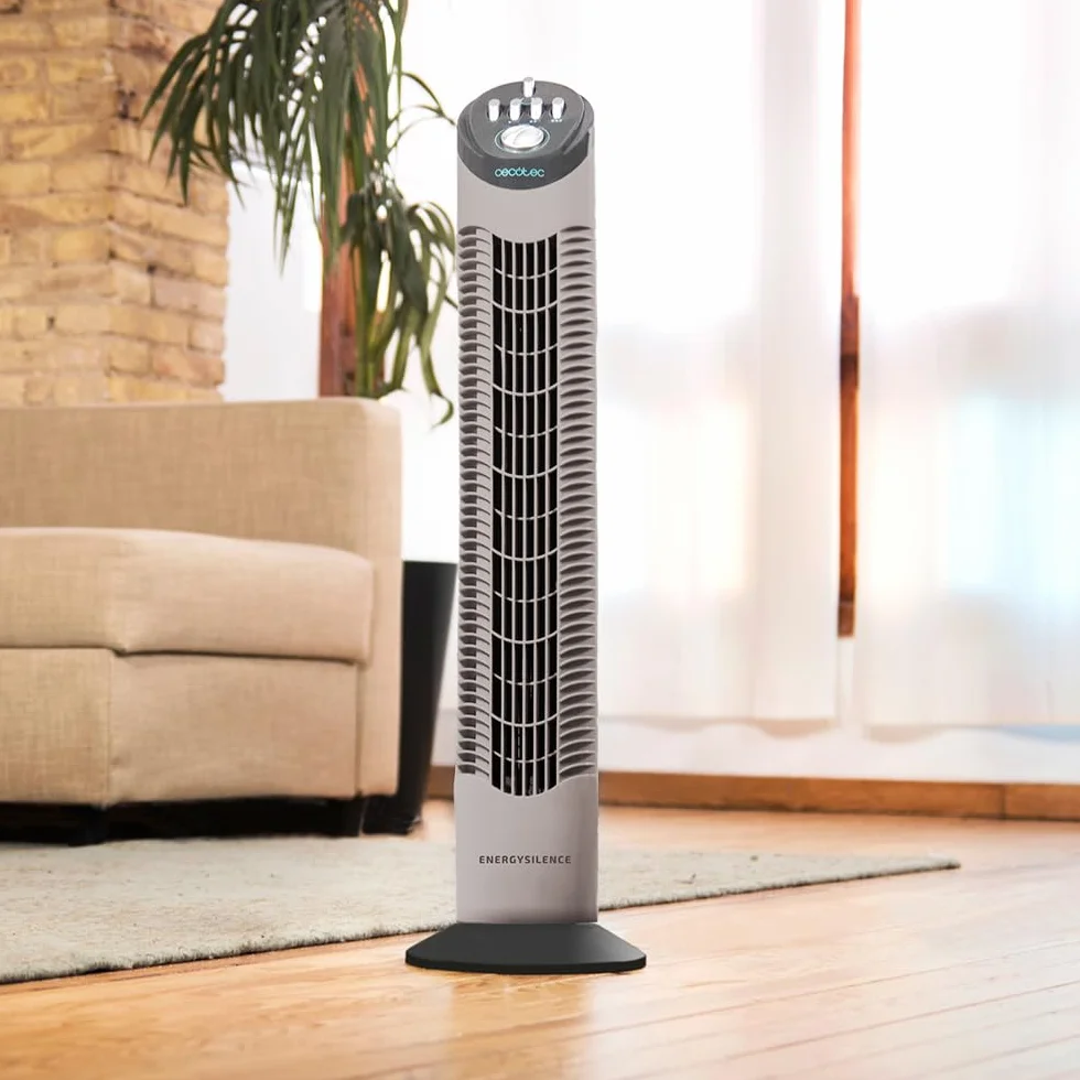 Cecotec Ventilateur Colonne 30'' 76cm 50W EnergySilence 790 Skyline Moteur Cuivre 3 Vitesses Minuteur 2h Blanc