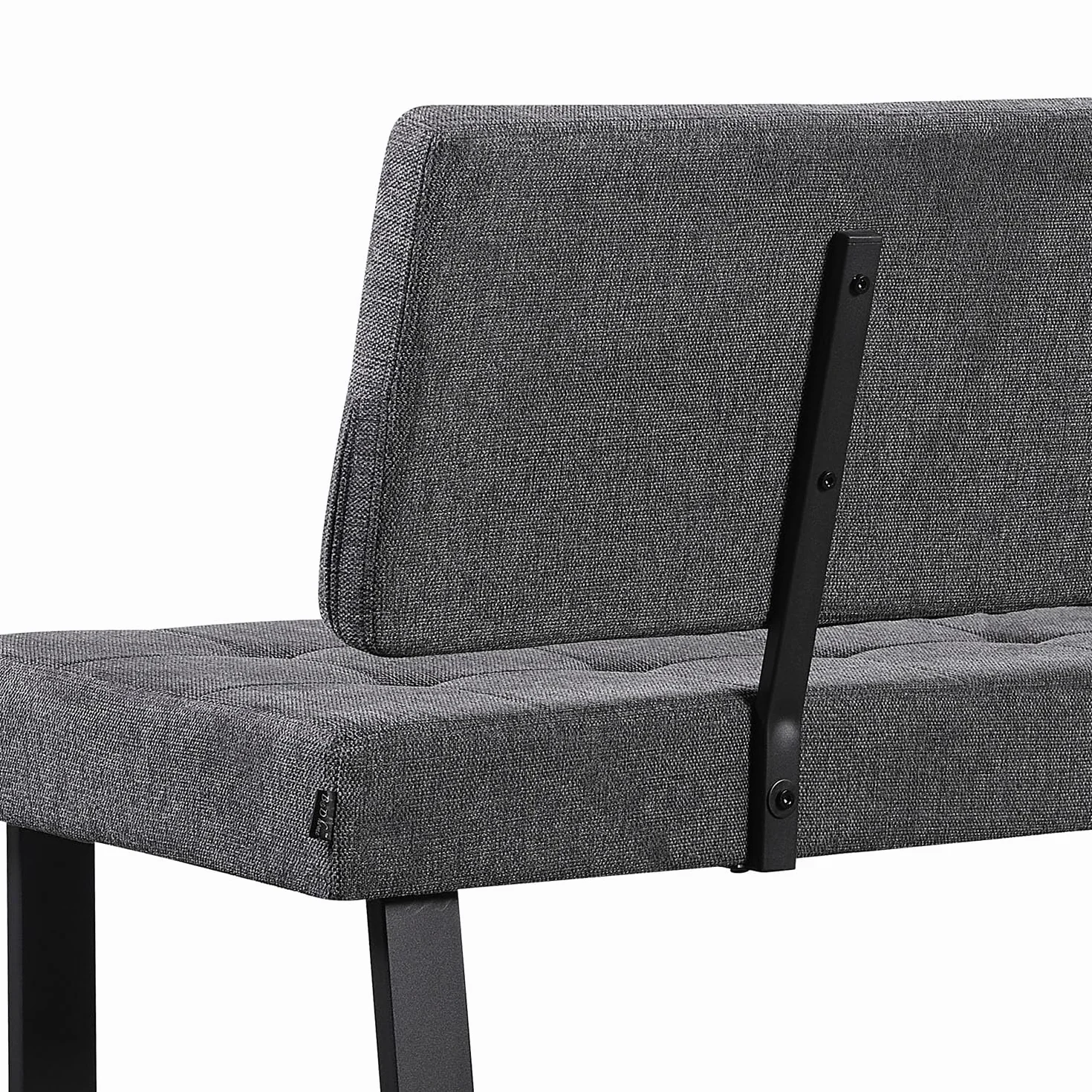 B&D home Banc Sigfrid Banc d’Angle avec Dossier Microfibre Anthracite Mousse Froide 140 cm