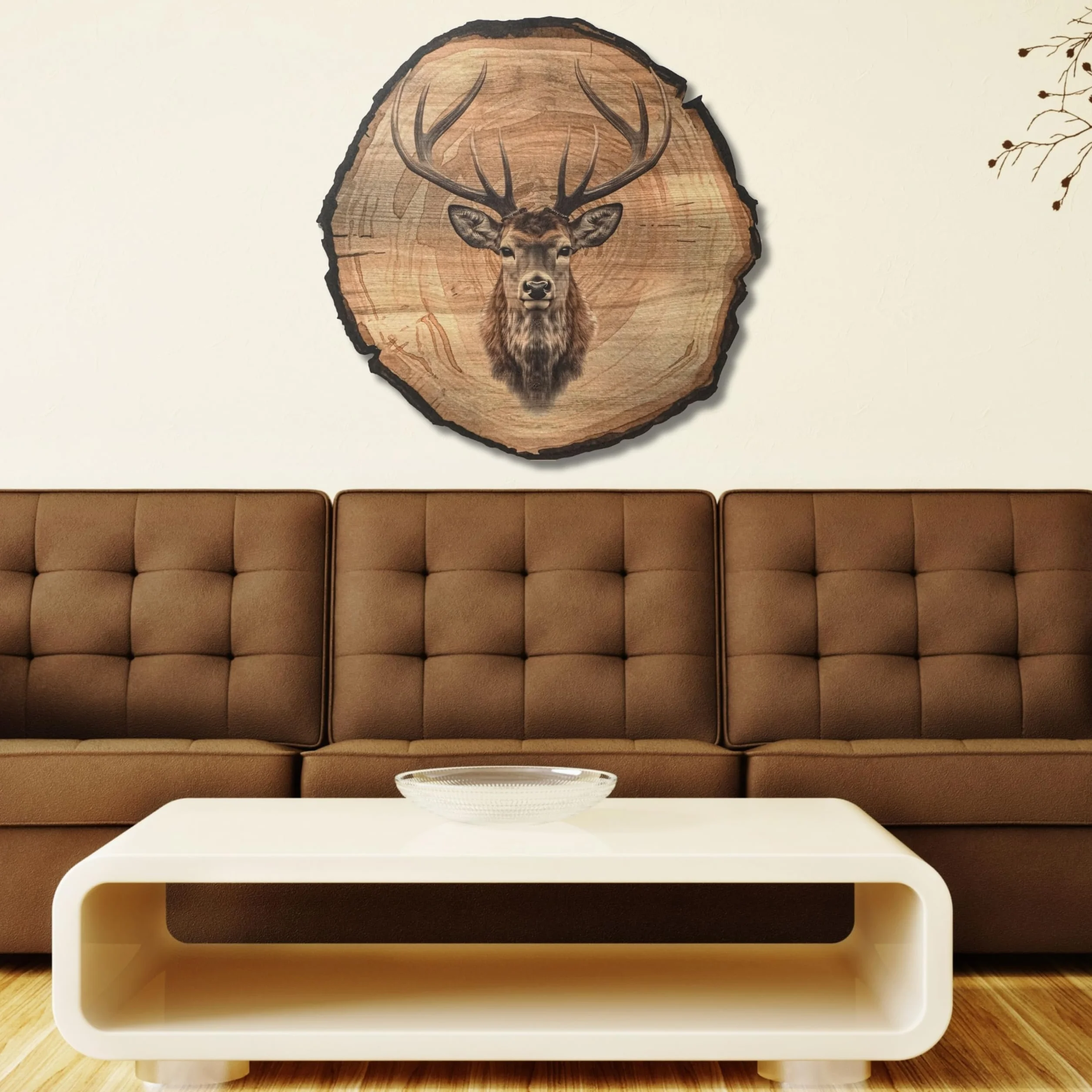 Tableau mural cerf 45 cm DARO Design – Impression d'art prête à accrocher décoration chasse nature animaux