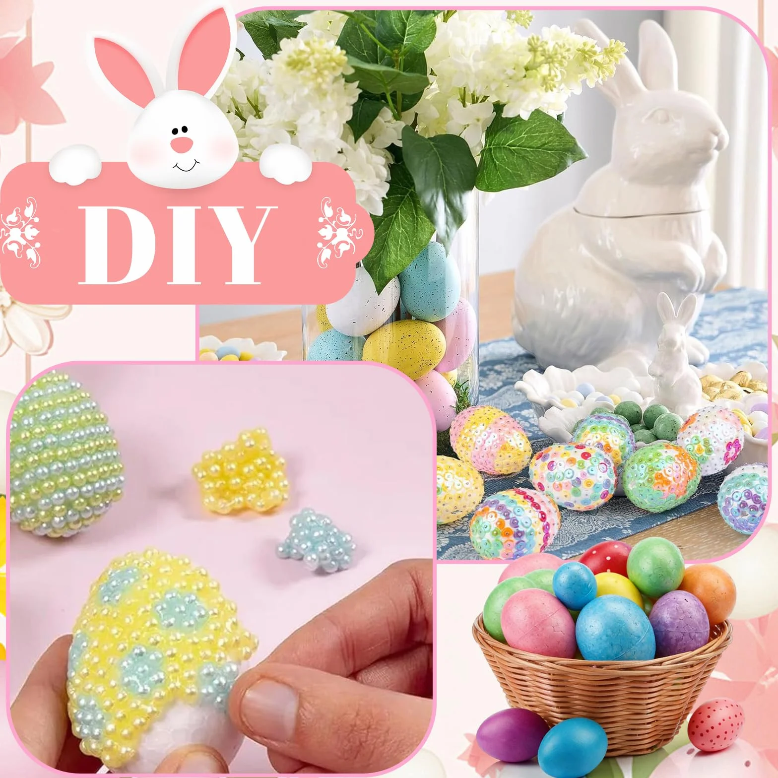 Œufs de Pâques à Peindre, Lot de 10 Œufs en Polystyrène 6 cm, Décoration Pâques Bricolage