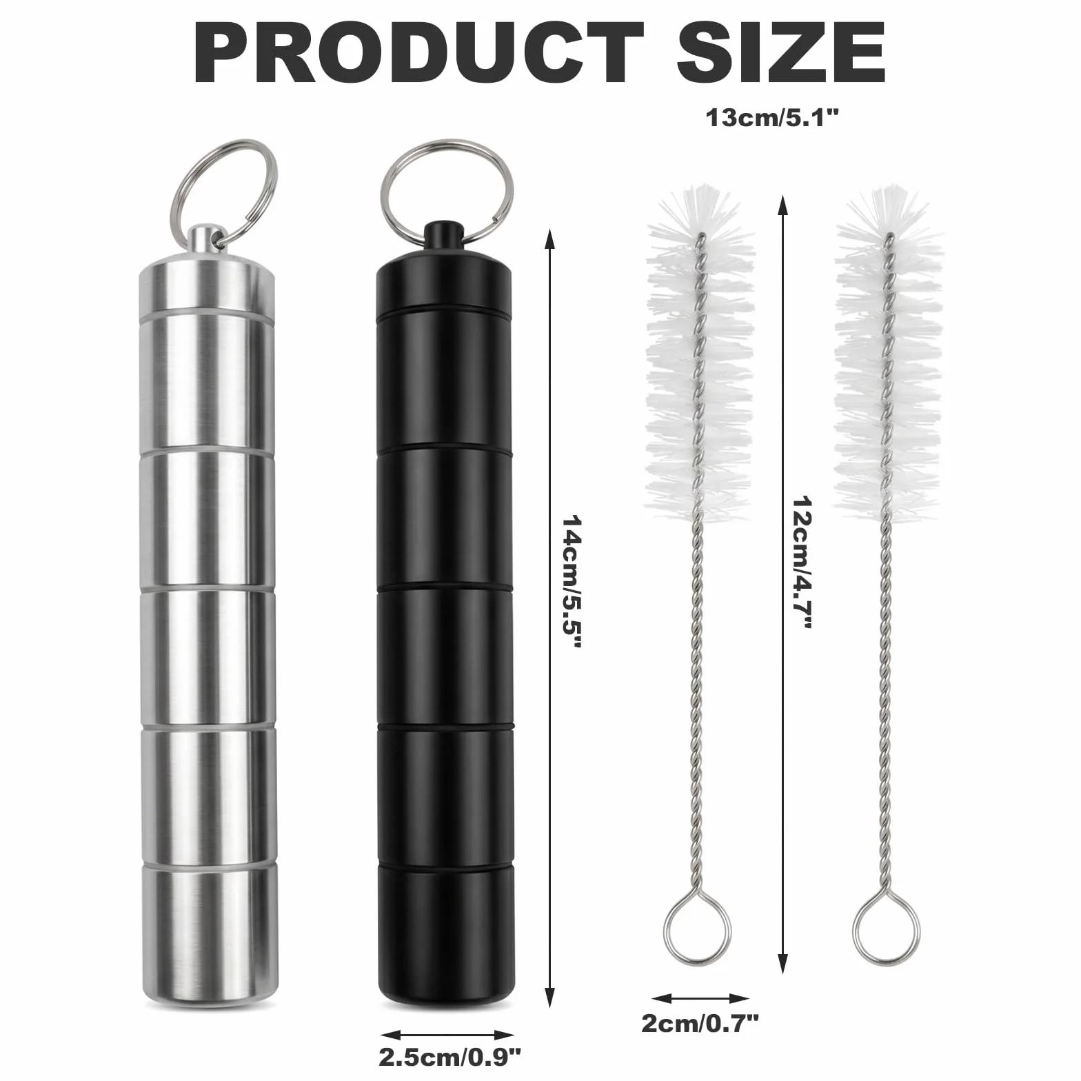 Aluminium Étanche Boite à Épice 5-en-1 Set de 2 Mini Récipients à Épices pour Voyage Pique-Nique