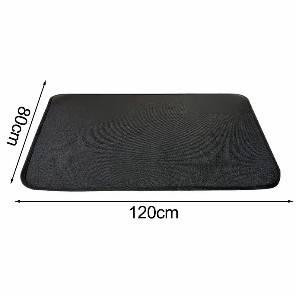 Tapis d'isolation ignifuge en fibre de verre 120 x 80 cm pour barbecue extérieur et poêle