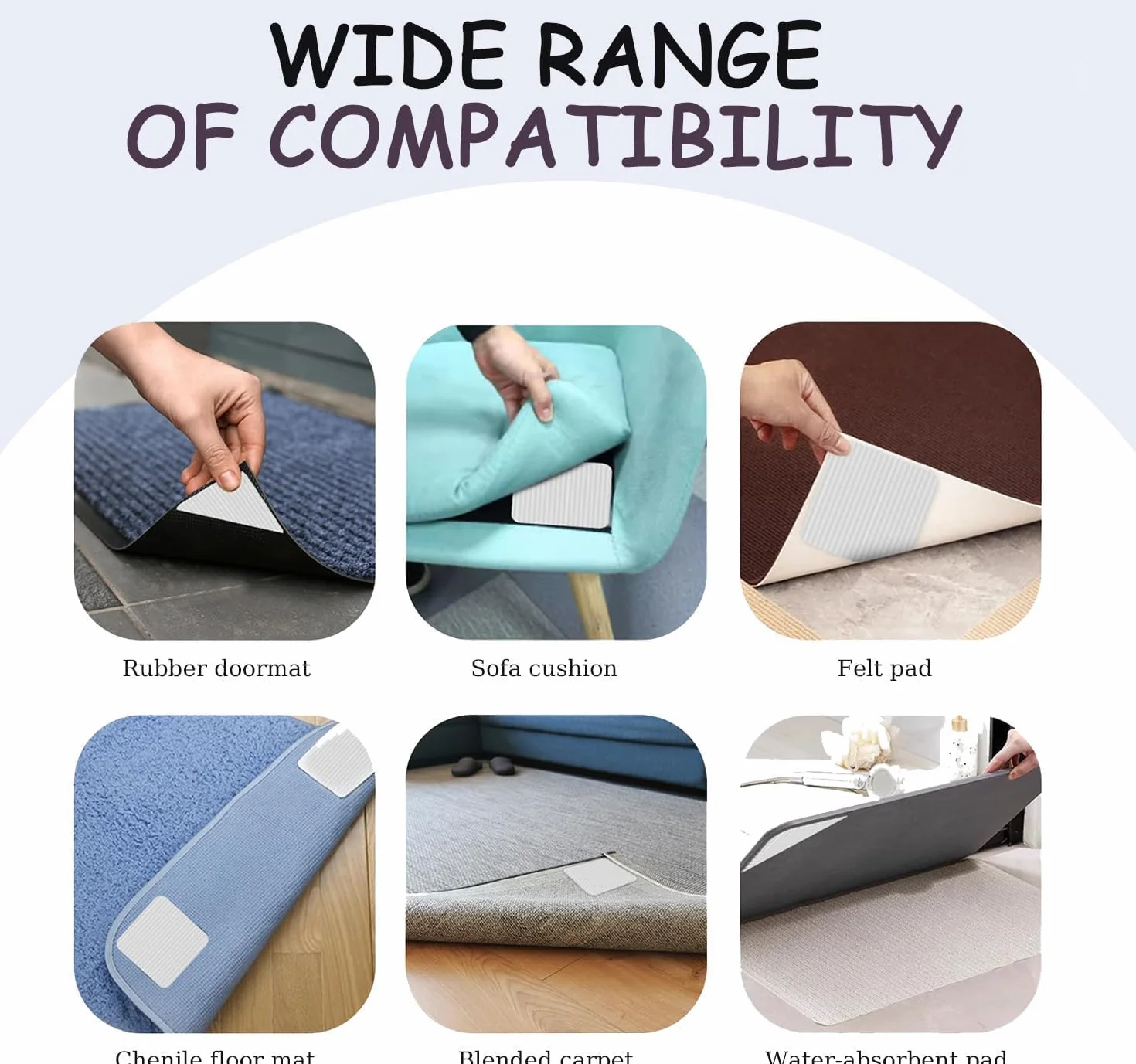 Sous Tapis Antidérapant 10x10 cm 10 Paires Anti Derapant Fixation Nappe Positionnement