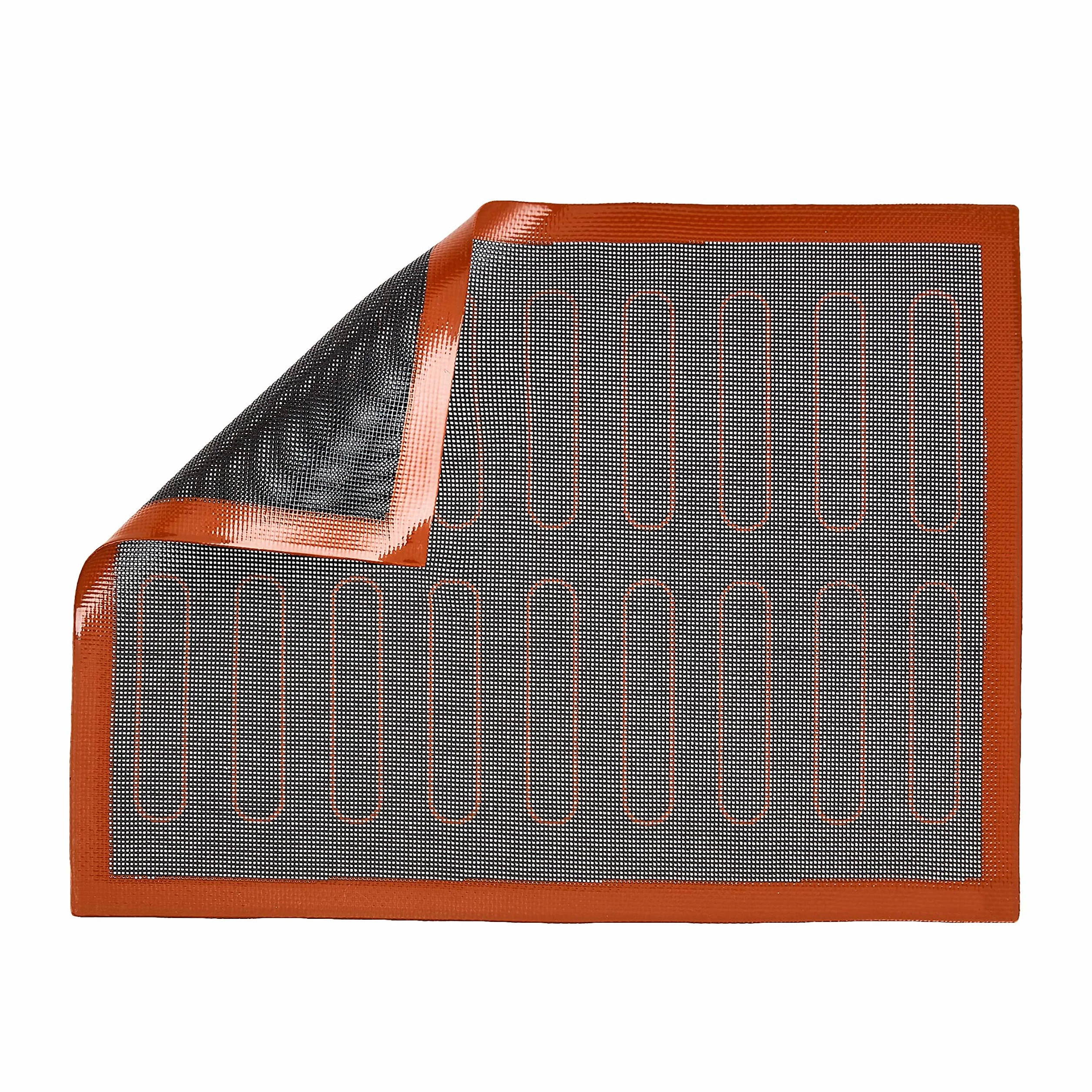 Amazon Basics Lot de 2 tapis de cuisson en silicone 40 x 30 cm anti-adhésif Noir/Rouge/Blanc