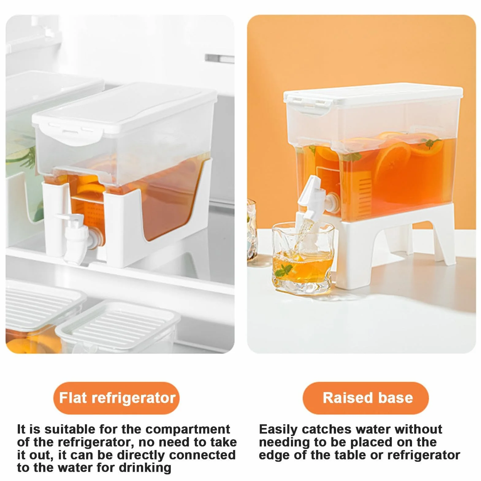 Distributeur De Boissons 3.5 L Avec Support Amovible, Bouteille En Plastique Réutilisable, Grande Carafe À Eau Pour Plages Camping