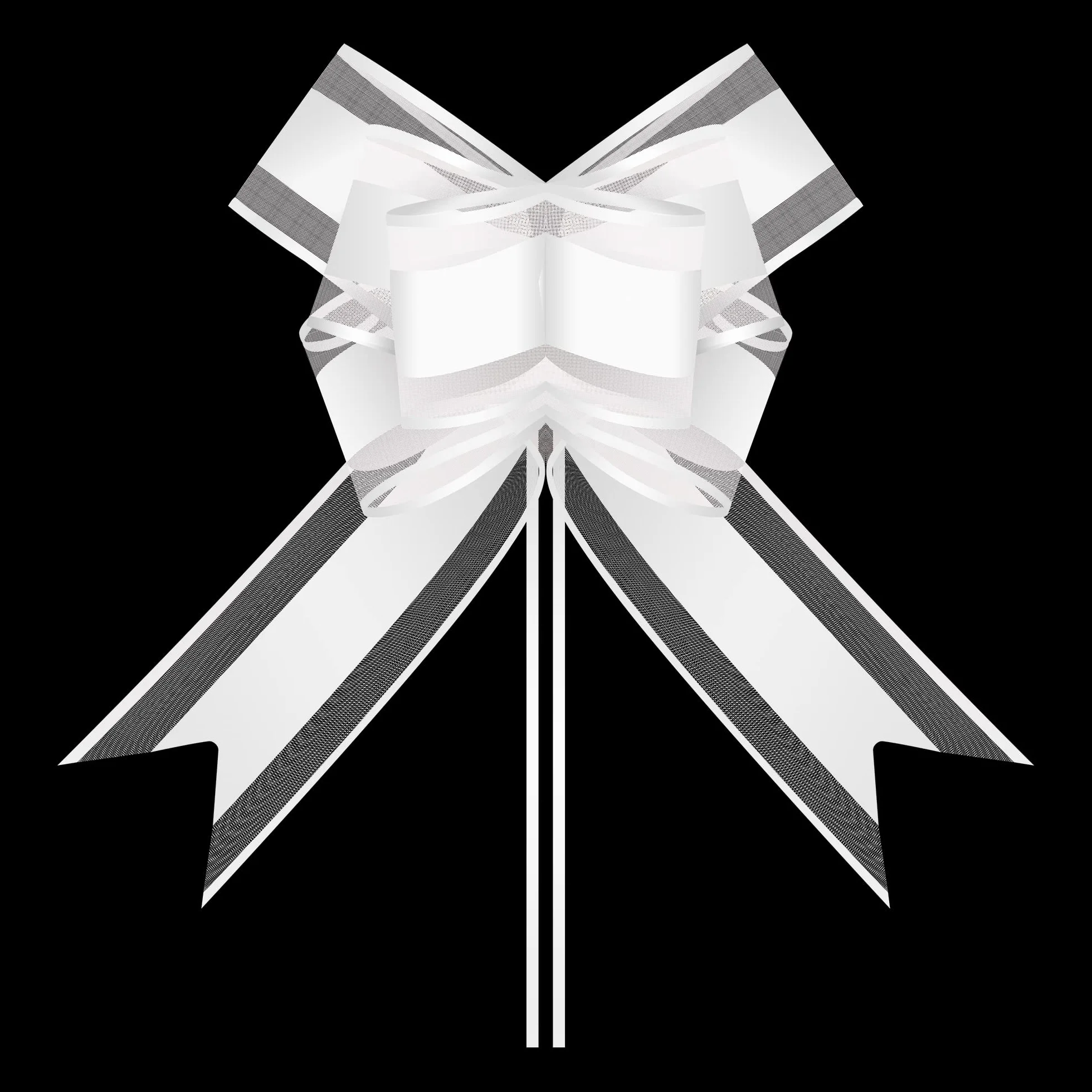 Lot de 50 Grands Nœuds en Organza Blanc pour Décorations Voiture de Mariage