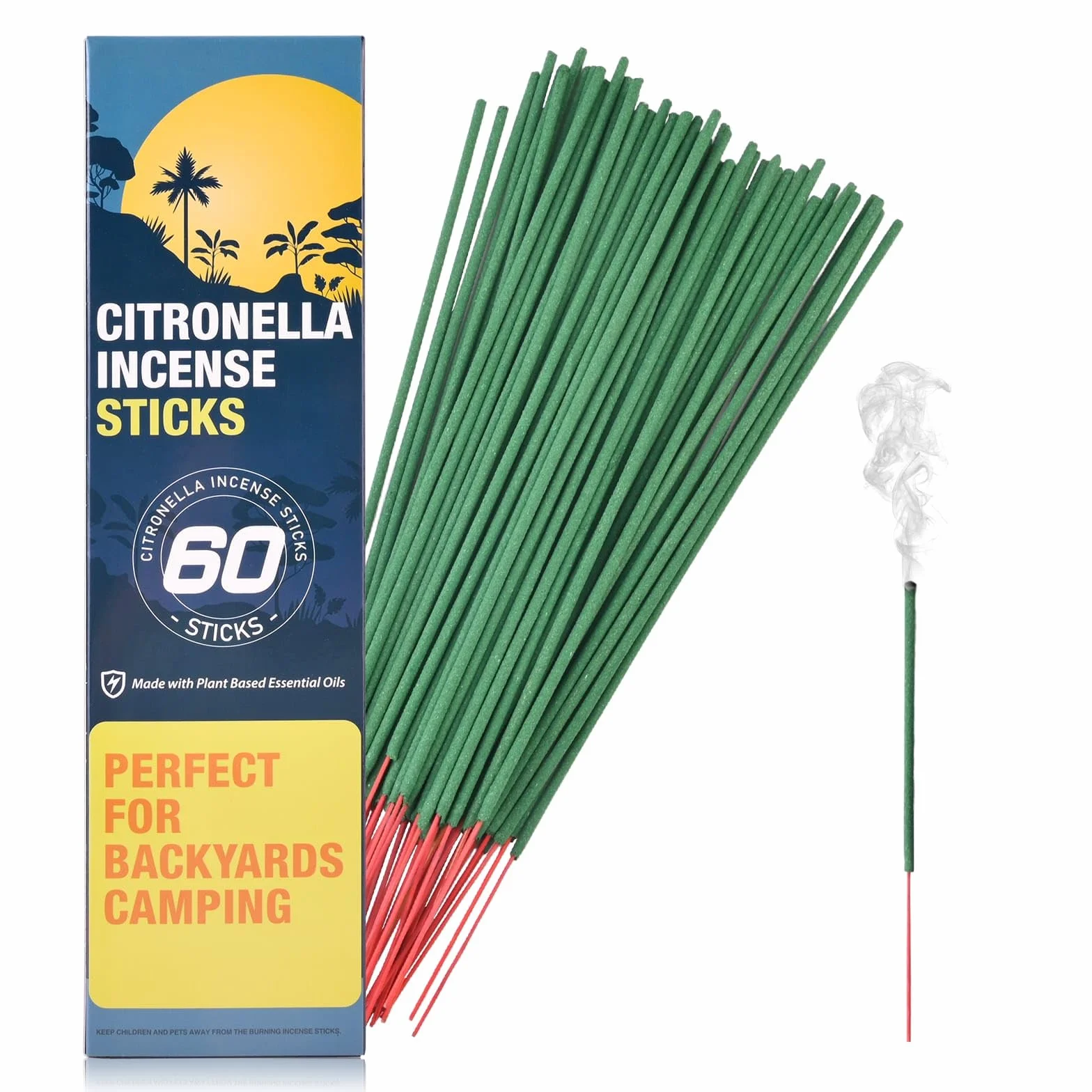 Bâtons d'Encens Citronnelle 60 pièces Boîte Extérieur Camping