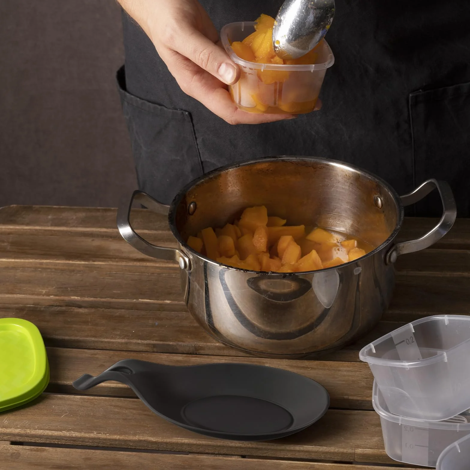 Support de cuillère en silicone 2 pièces résistant à la chaleur réutilisable