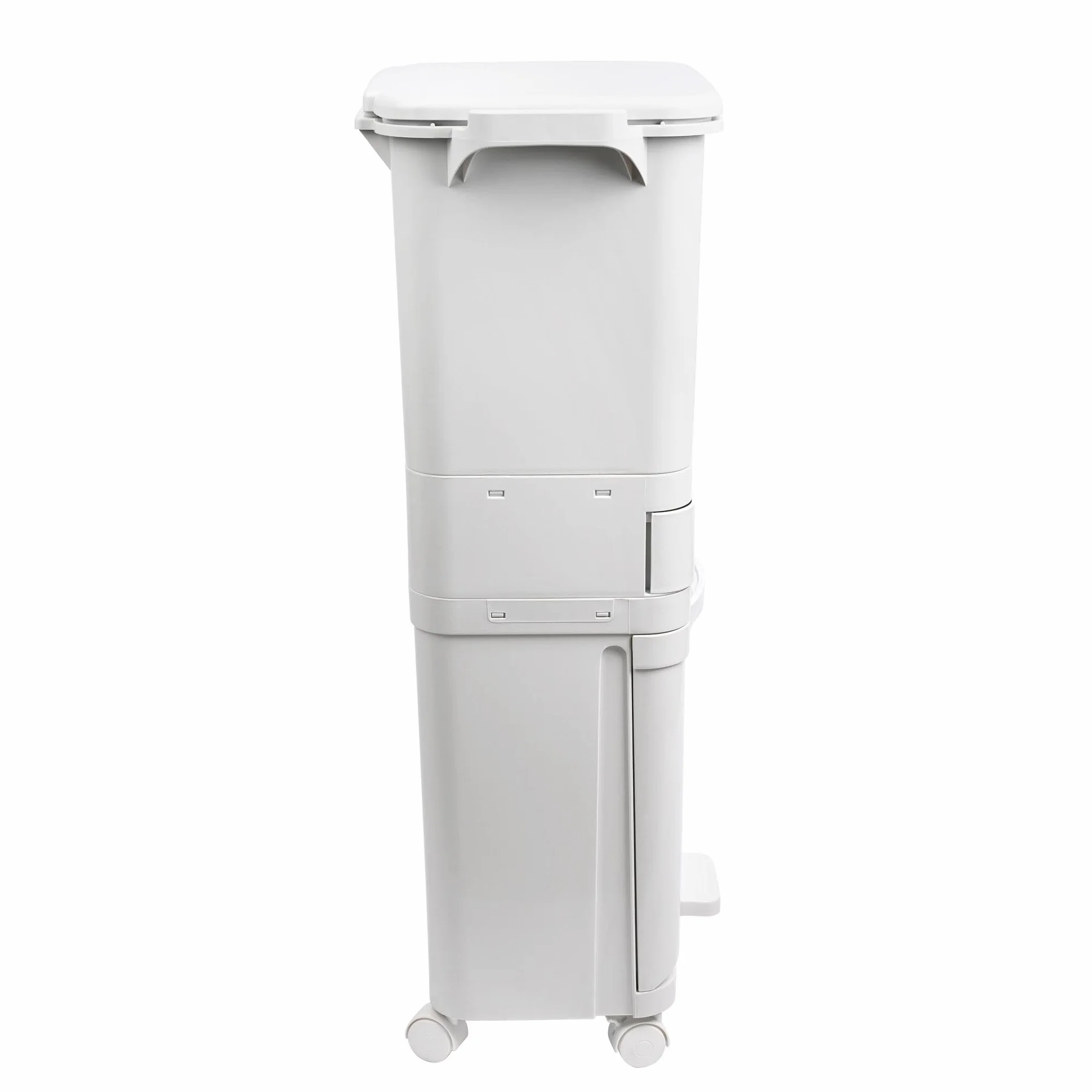 Poubelle de recyclage à tri sélectif 42 L triple compartiment avec pédale roulettes poignée