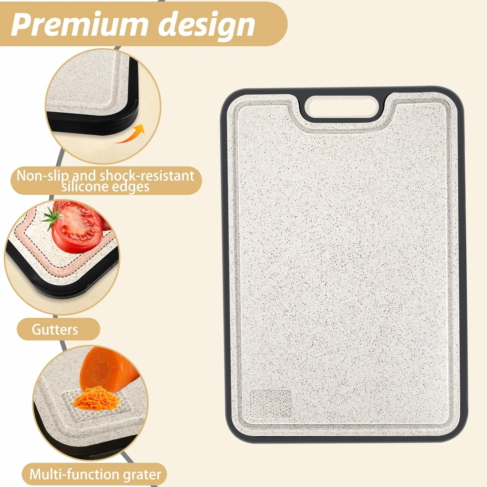 Zikenis Planche à Découper Inox Cuisine Antibactérienne Maille Résistant aux Rayures