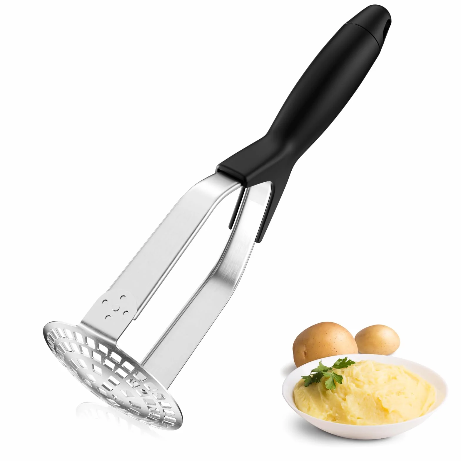 Fousenuk Presse-Purée Pommes de Terre Acier Inoxydable Professionnel Manuel Pliable