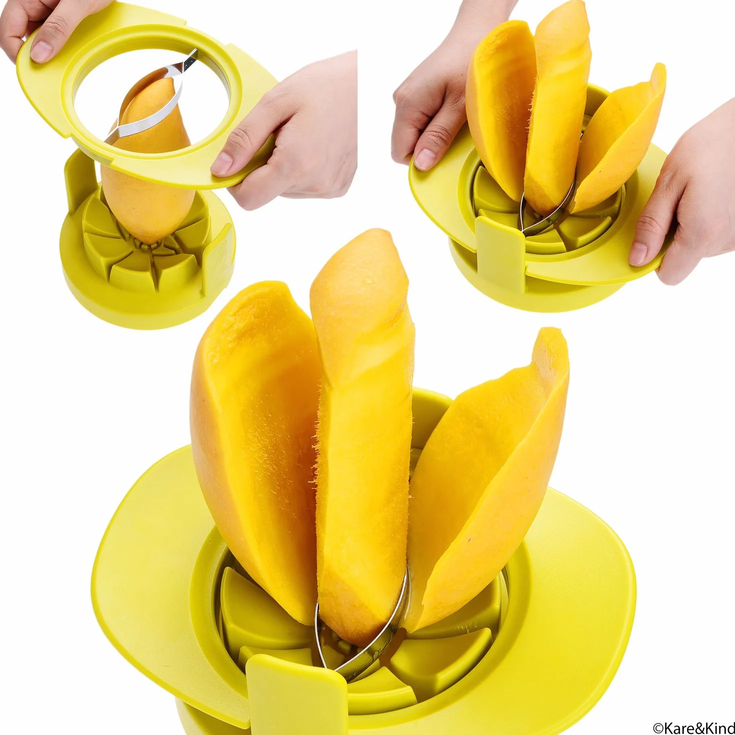 Lot de 3 Découpeurs Fruits et Légumes Kare & Kind – Coupe-Pomme, Coupe-Tomate, Coupe-Mangue