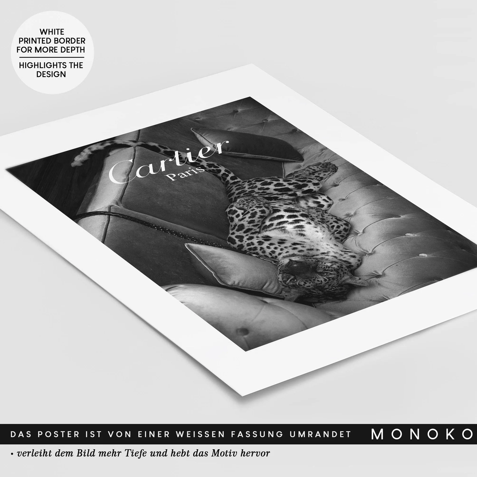 Lot de 6 posters muraux modernes Noir et blanc MONOKO® pour salon chambre à coucher A4
