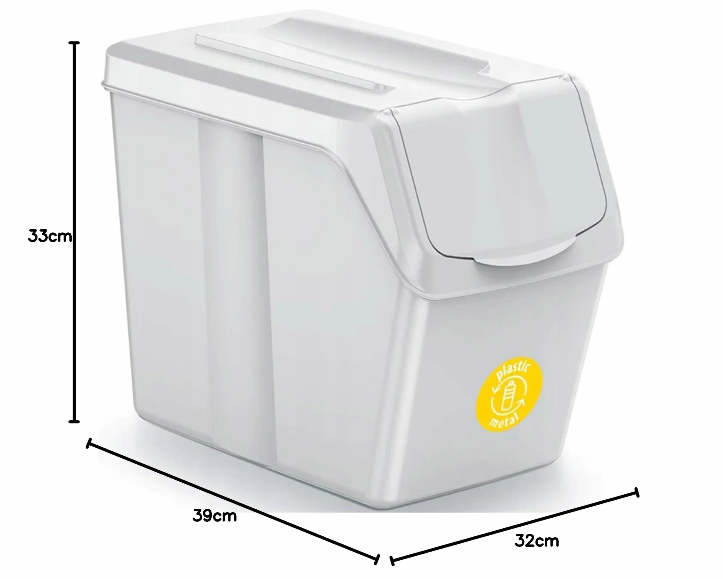 KEDEN SORTIBOX recycler lot de 4 poubelles 80L blanc