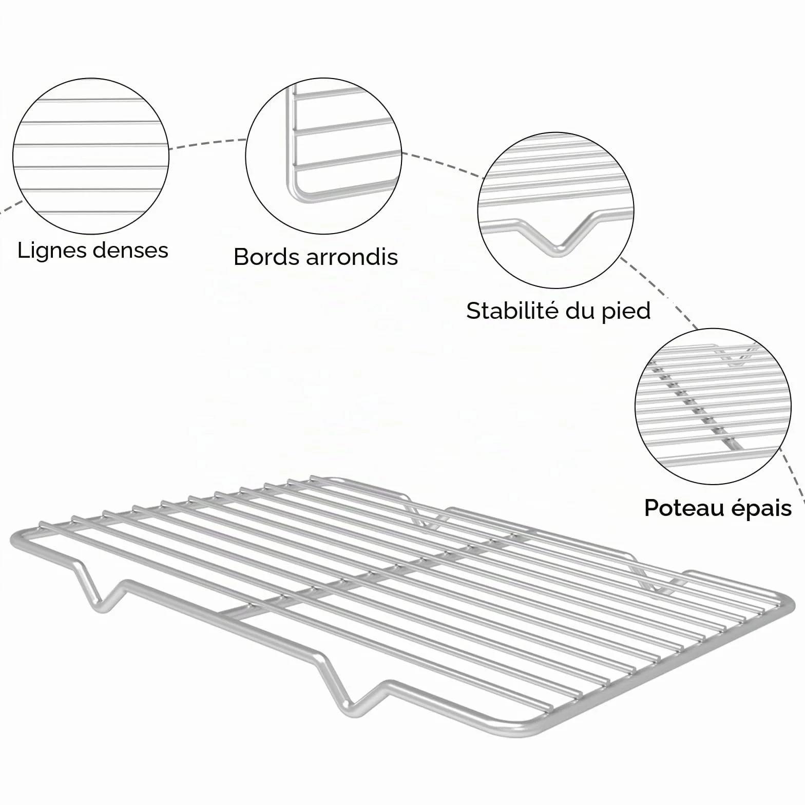 Grilles de refroidissement métalliques en acier inoxydable 7,8'' x 10,2'' Lot de 2