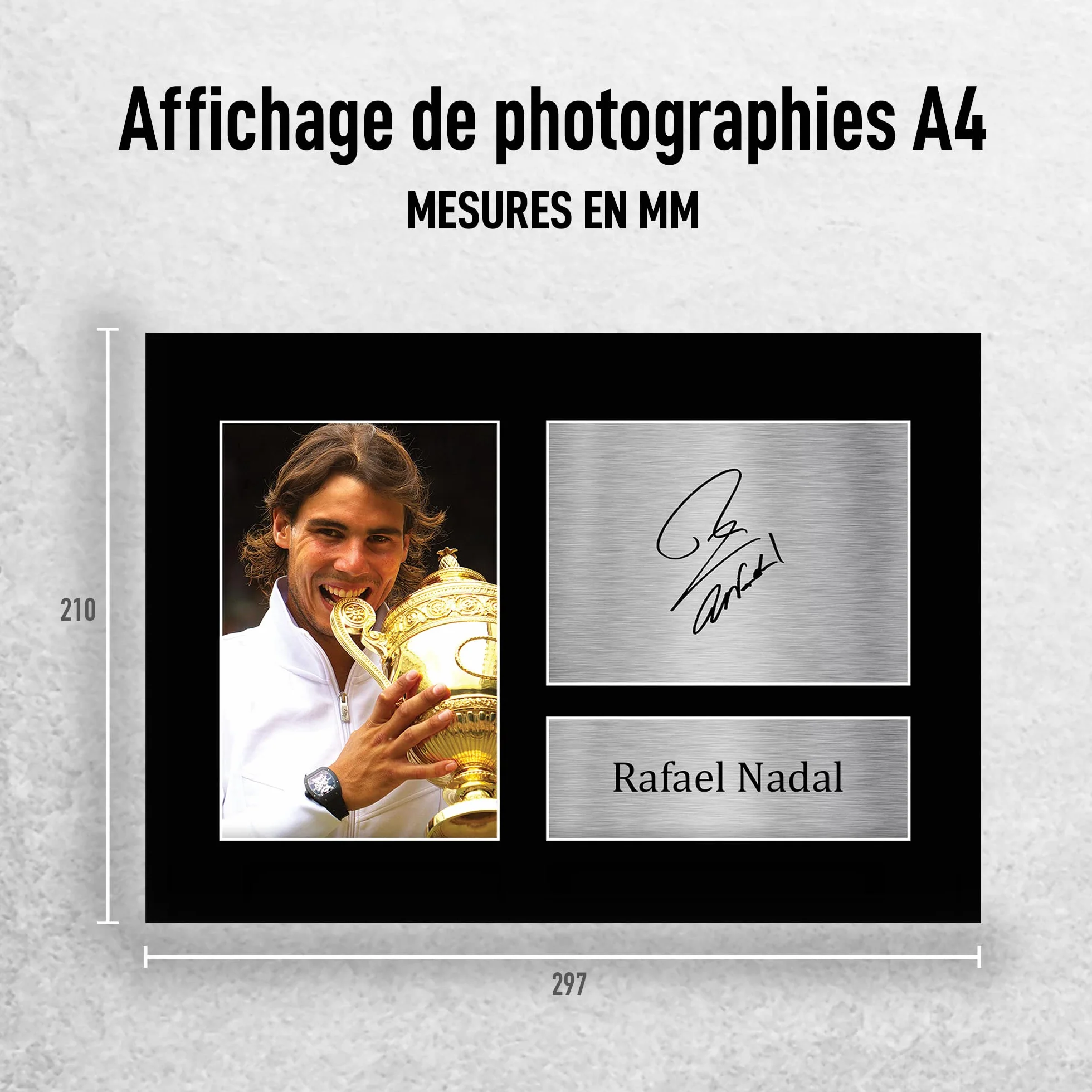 Rafael Nadal Photo autographe signée A4 Cadeaux pour fans de tennis