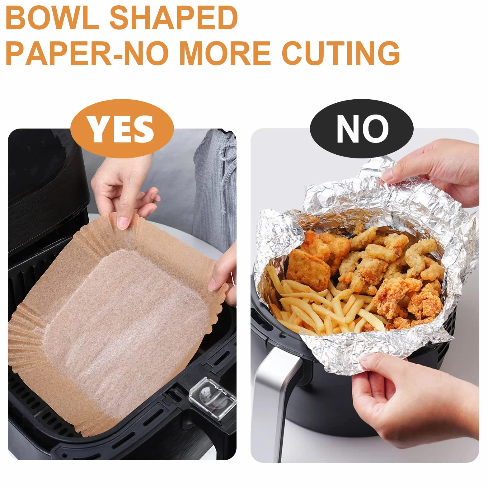 Papier Sulfurisé pour Air Fryer 20cm 100 Pièces Jetable Antiadhésive Sans Huile