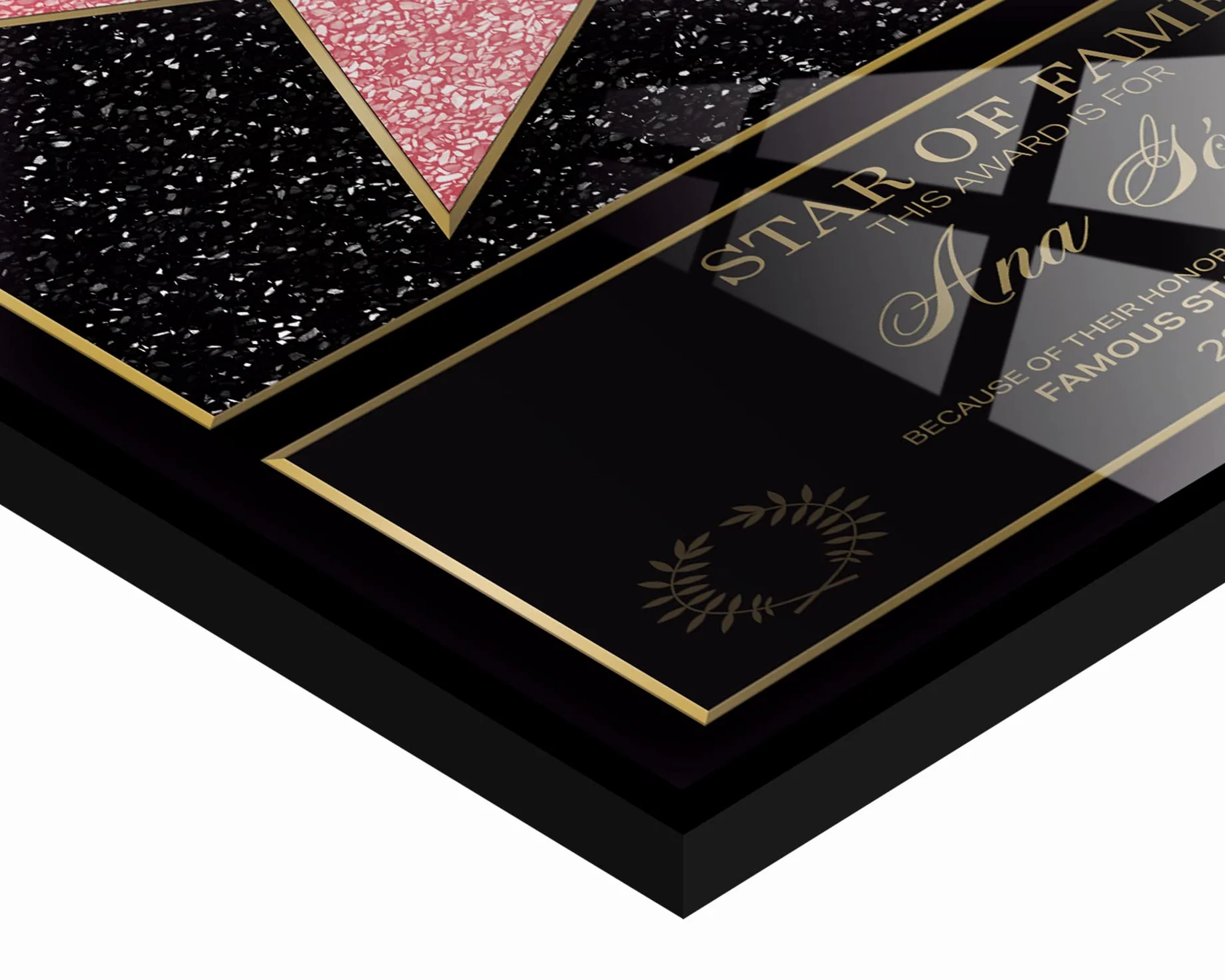 Panorama Étoile de la Renommée 21x30 cm - Cadre Personnalisé Star du Cinéma - Certificat Walk of Fame - Cadeau Original
