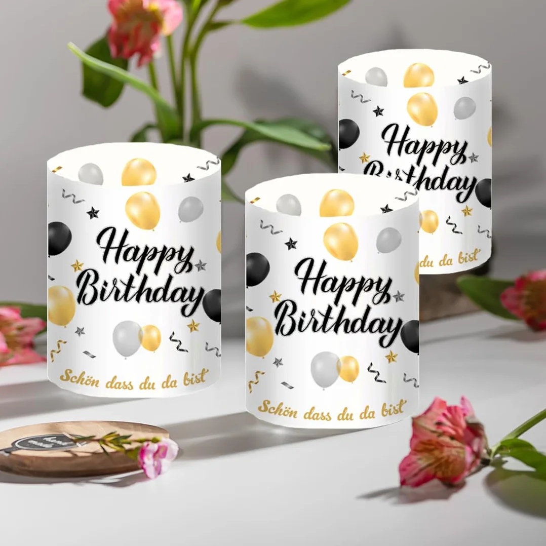 Lot de 12 Lanternes Photophores Décoratives Anniversaire Bougies Chauffe-Plat