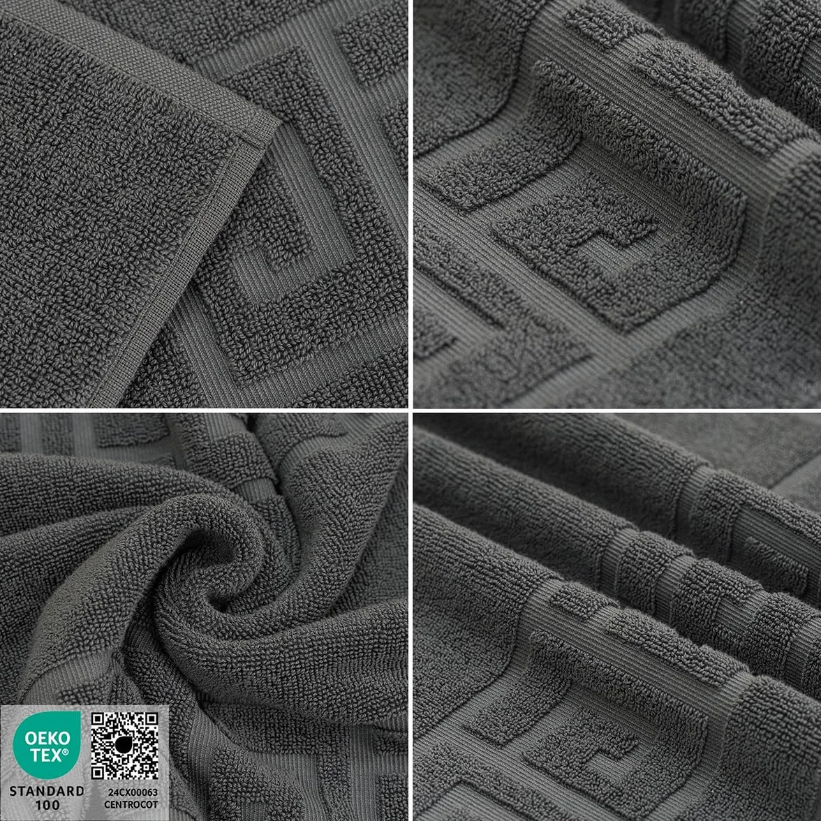 Lot de 2 Tapis de Bain en éponge 100% Coton – Extra Doux, Absorbants, Lavables en Machine – Fabriqué en Italie (Gris foncé, 50 x 80 cm)