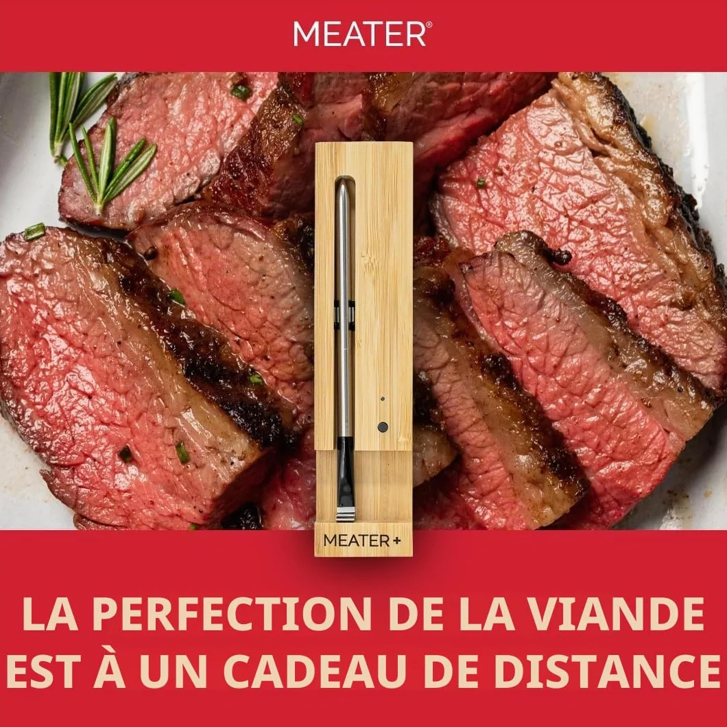 MEATER Plus Thermomètre à Viande Intelligent Sans Fil Bluetooth WiFi Jusqu'à 50m