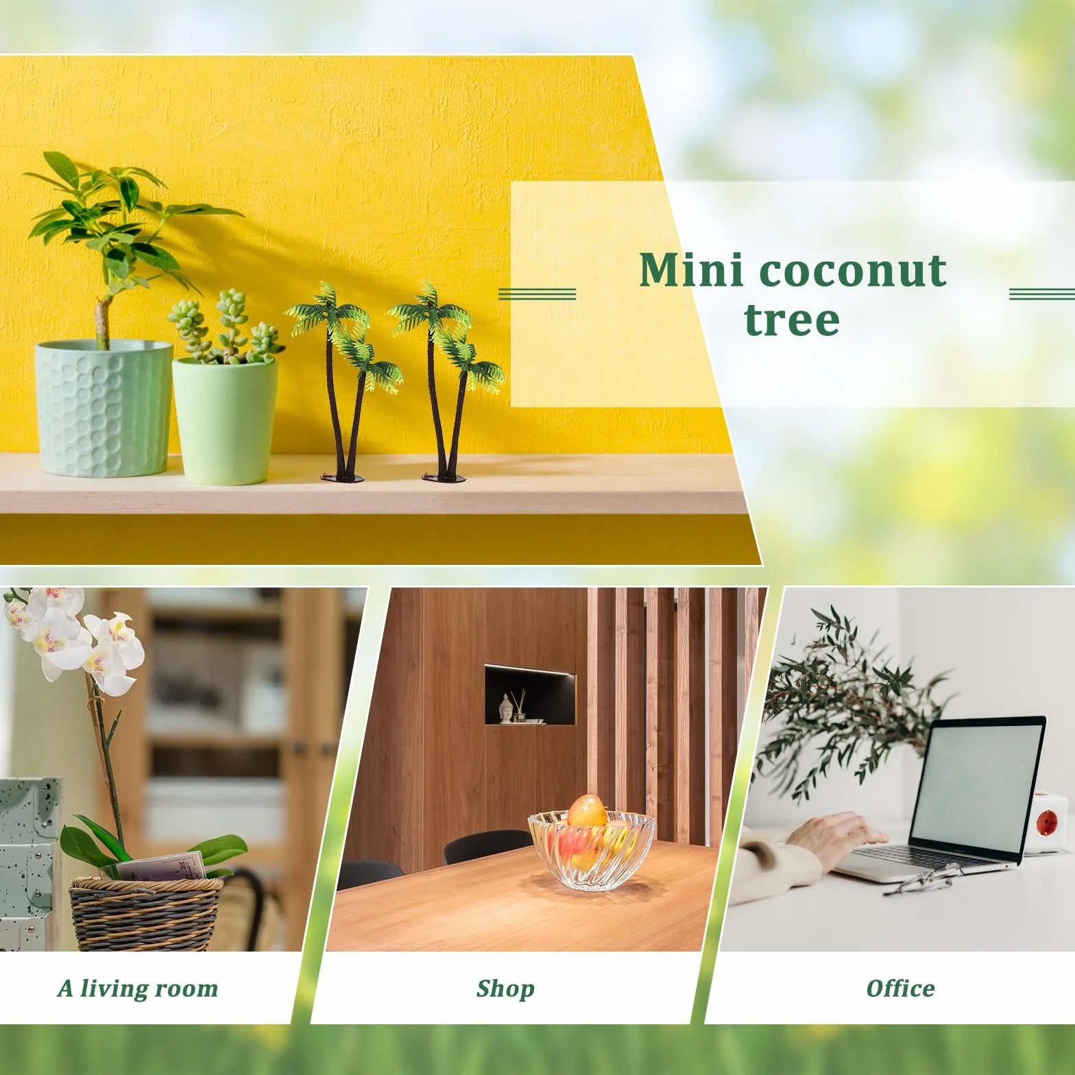 Mini Arbres Tropicaux Palmiers Artificiels pour Aquarium Décoration de Gâteau Diorama 6 Pcs