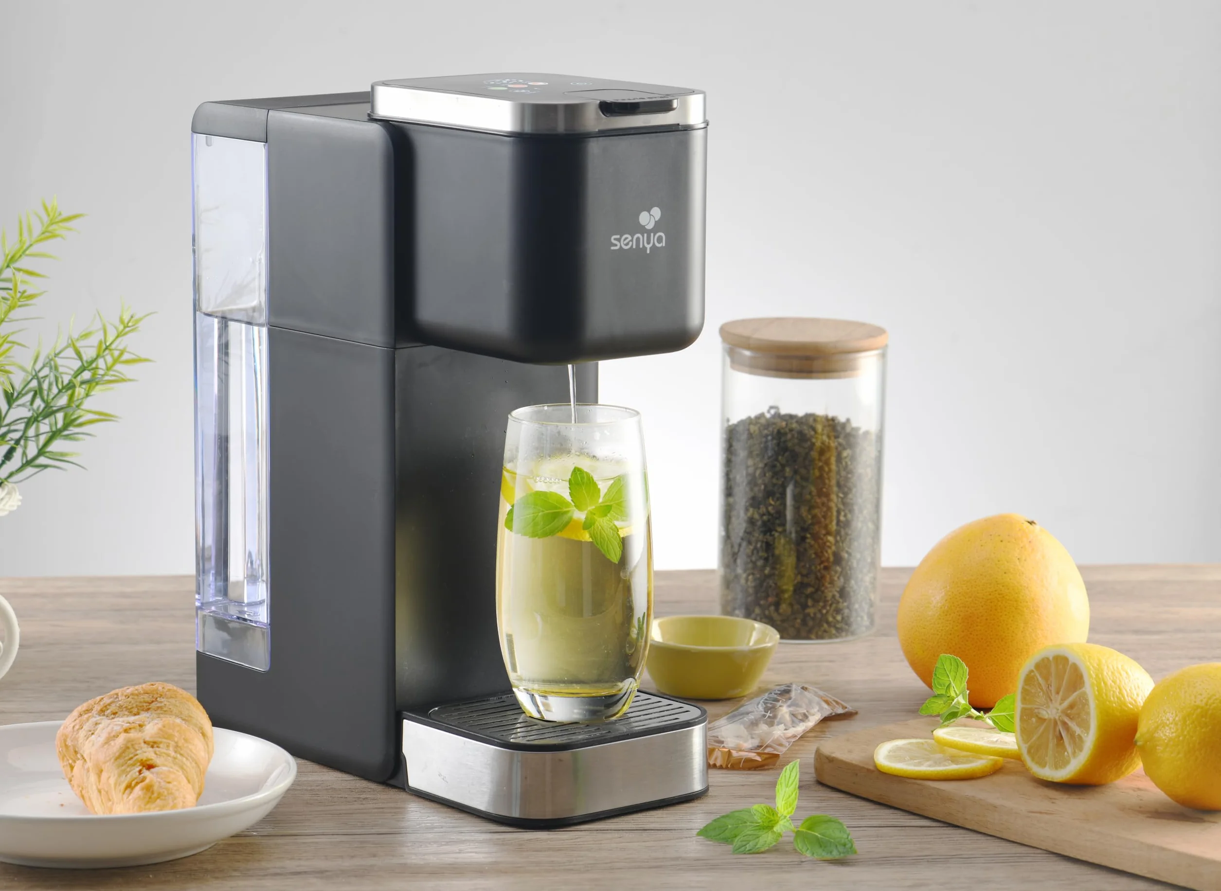 SENYA Machine à thé Tea Time Pro 1,2 L 1000W Écran tactile Détartrage automatique
