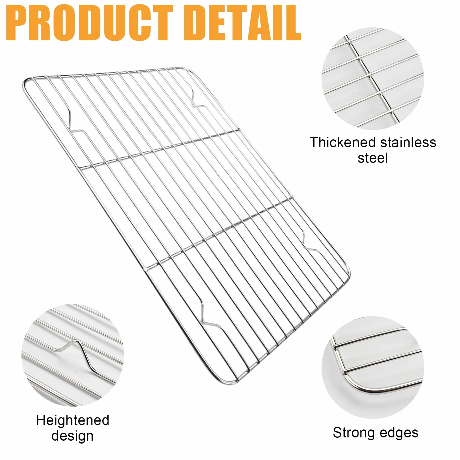 Grille de Refroidissement Rectangulaire en Acier Inoxydable 29.3x22.3x1.5 cm pour Gâteaux, Biscuits et Pain