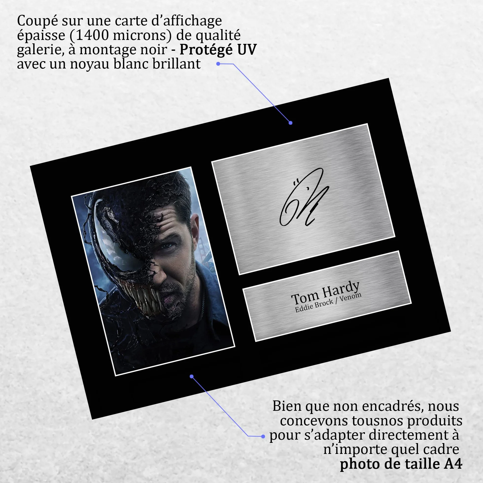 Tom Hardy Venom Autographe Photo Signée A4 Cadeaux Cinéma