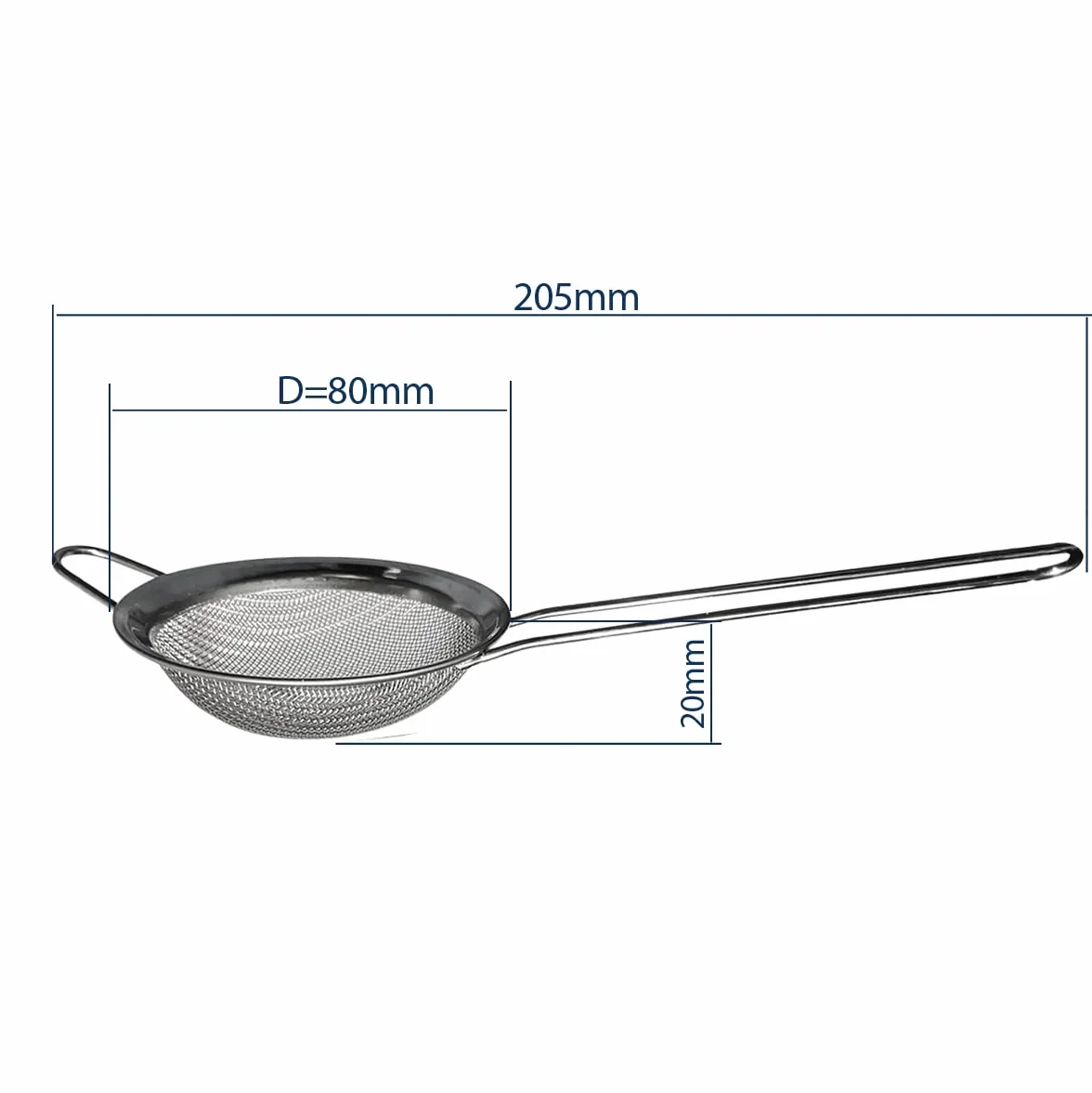 Passoire à Maille Fine en Acier Inoxydable - Tamis de Cuisine 8cm - Outil pour Cuisson et Pâtisserie
